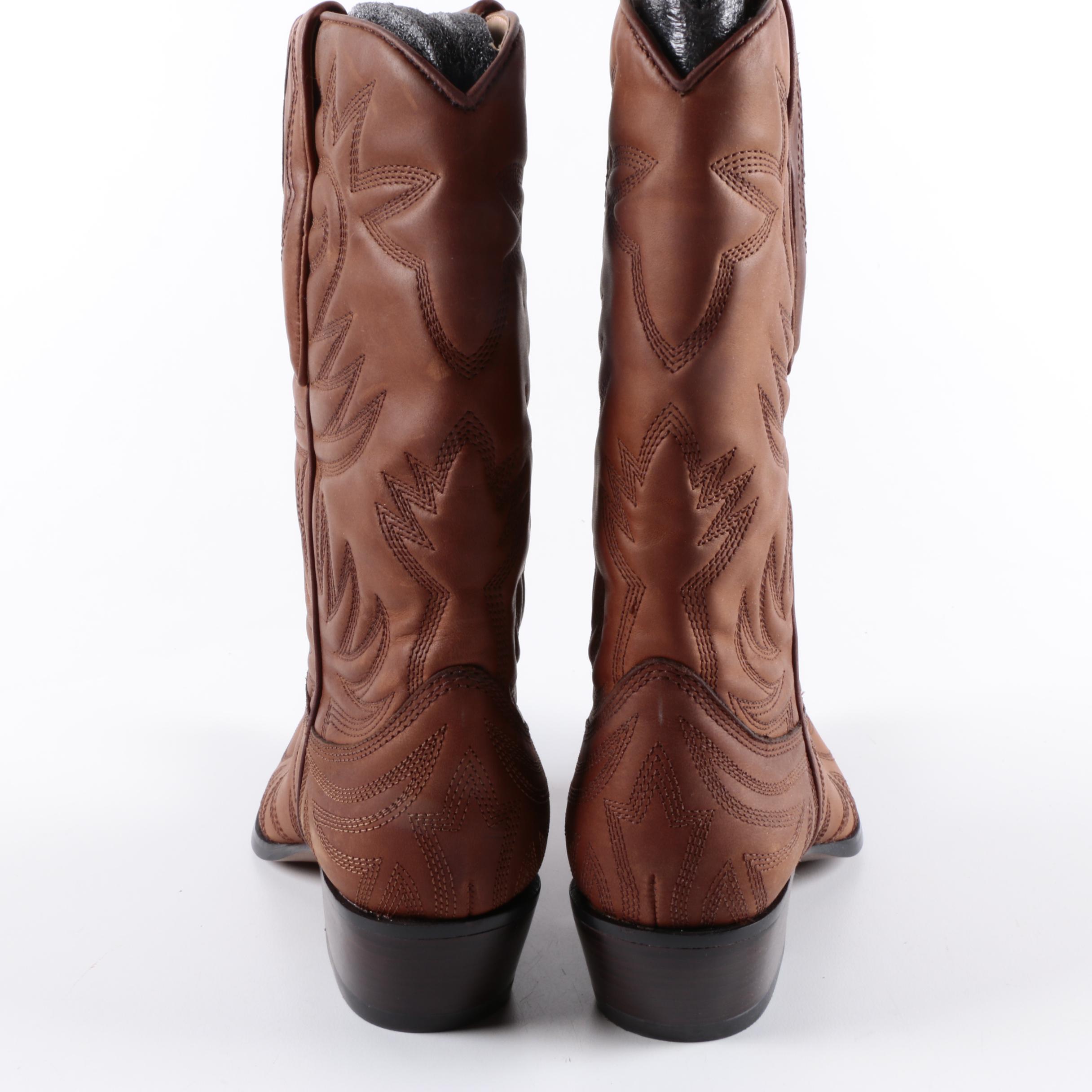Guess Punk Brown Leather Boots