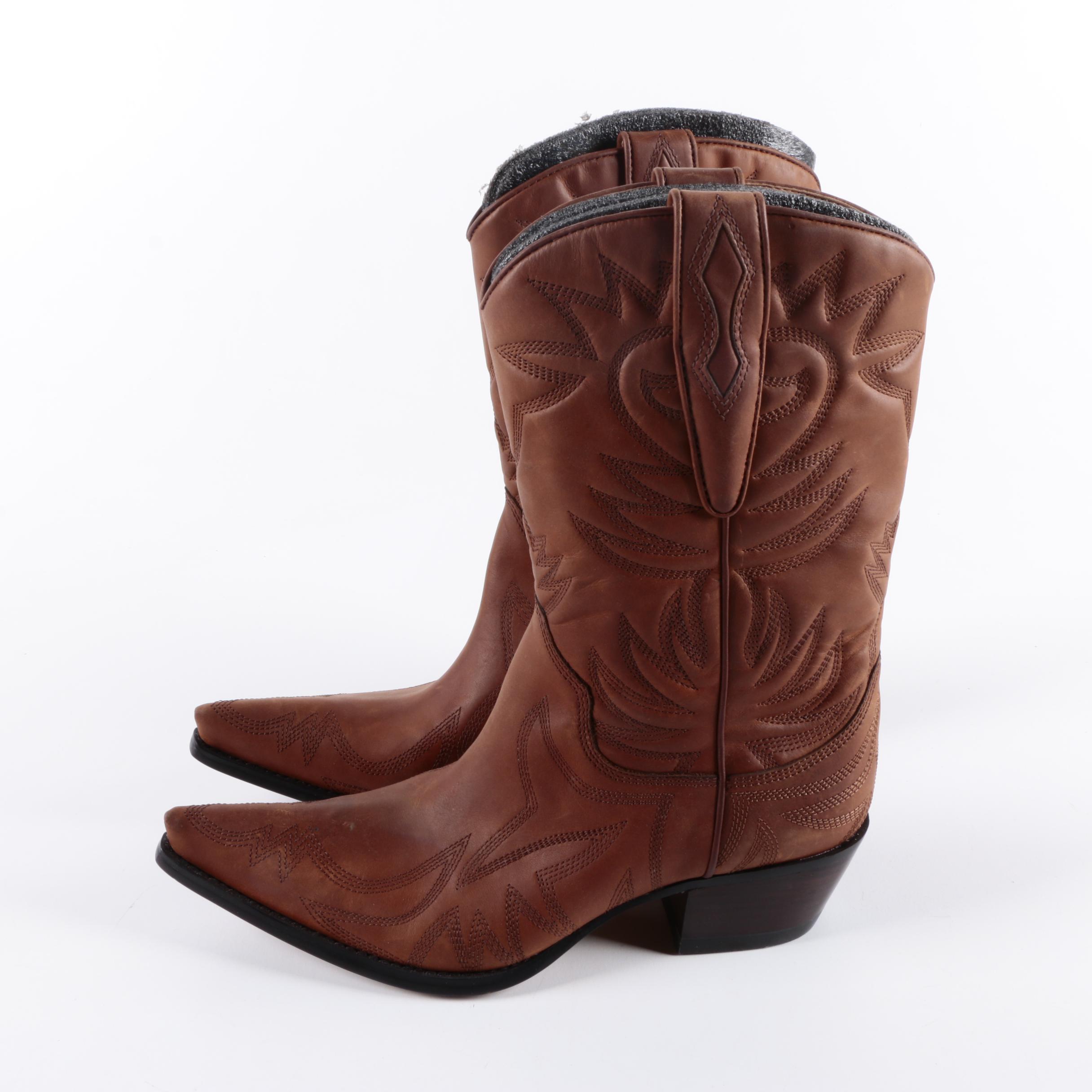 Guess Punk Brown Leather Boots