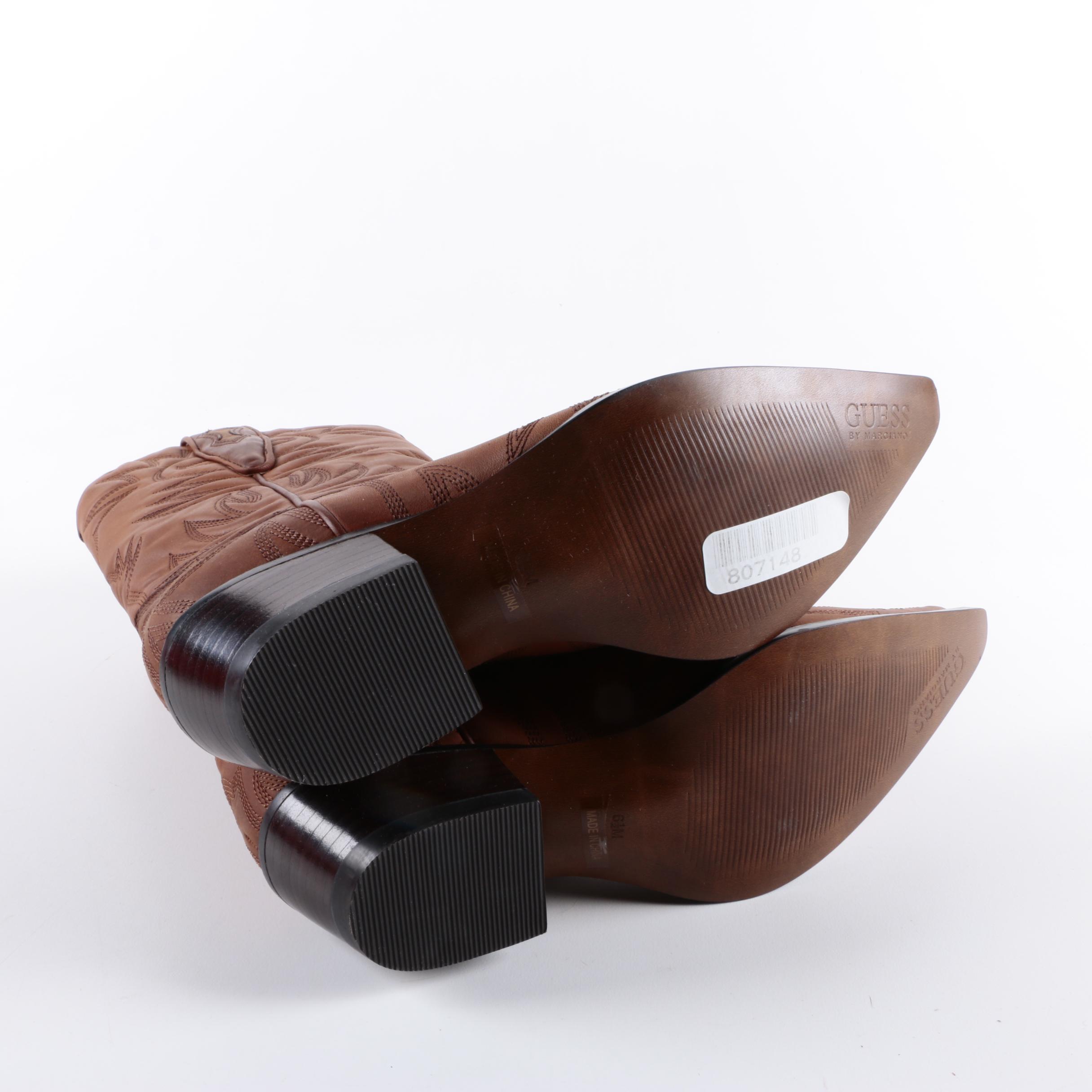 Guess Punk Brown Leather Boots