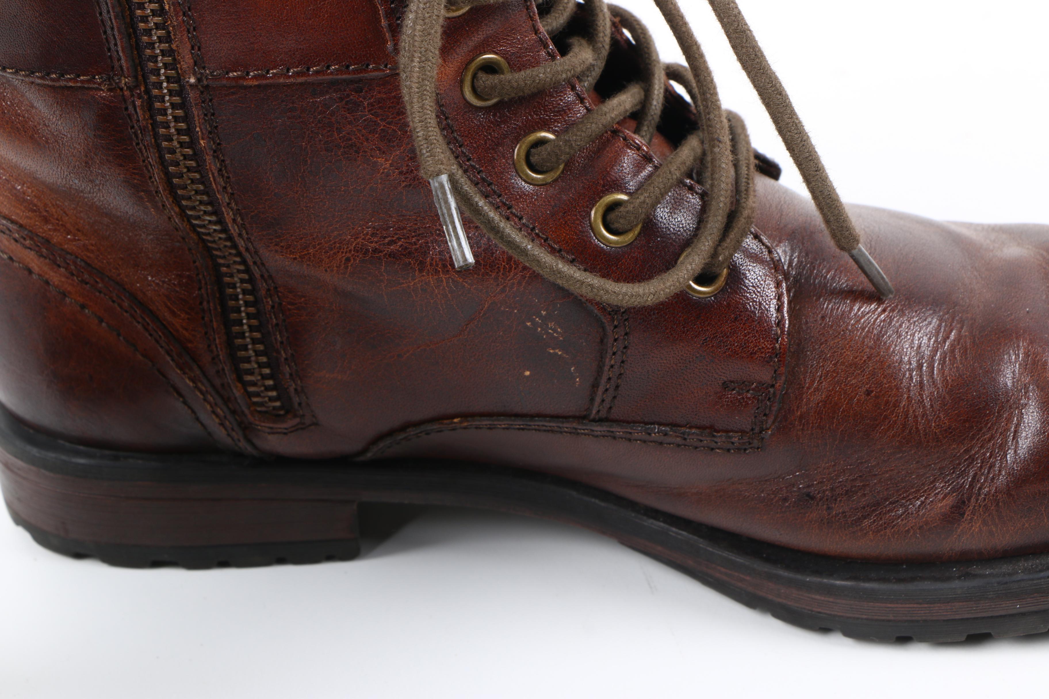 Men's Aston Grey Leather Boots