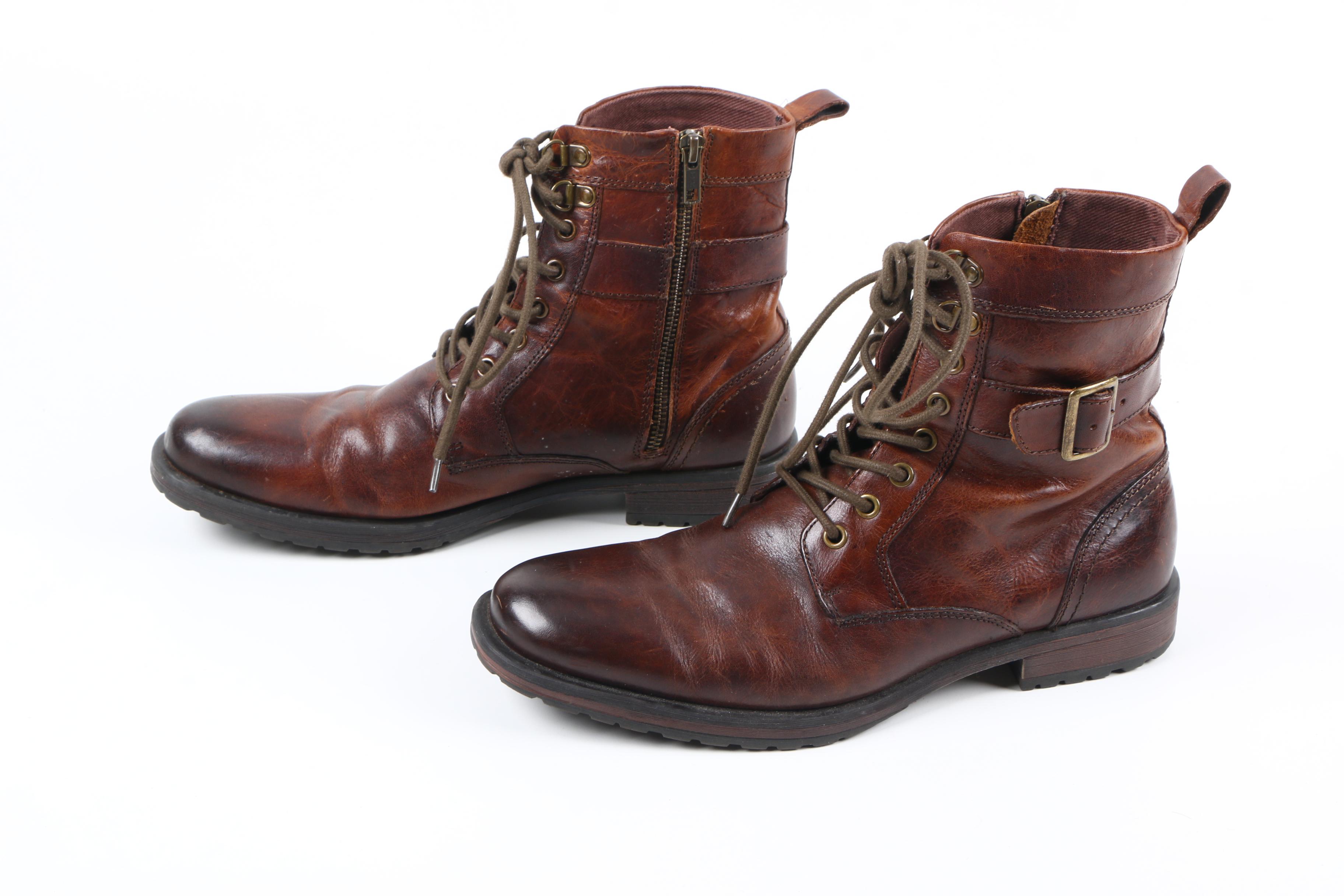 Men's Aston Grey Leather Boots