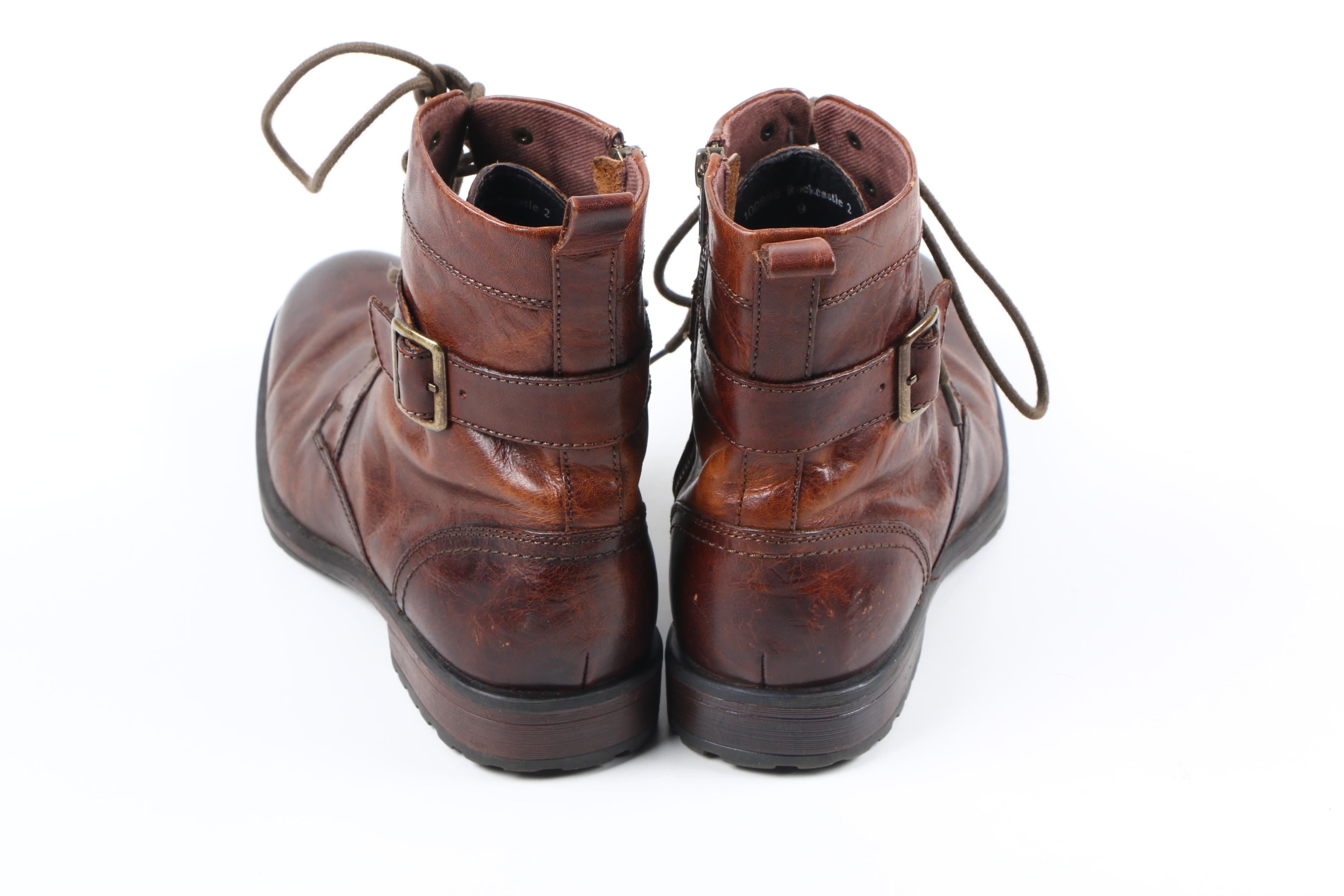 Men's Aston Grey Leather Boots