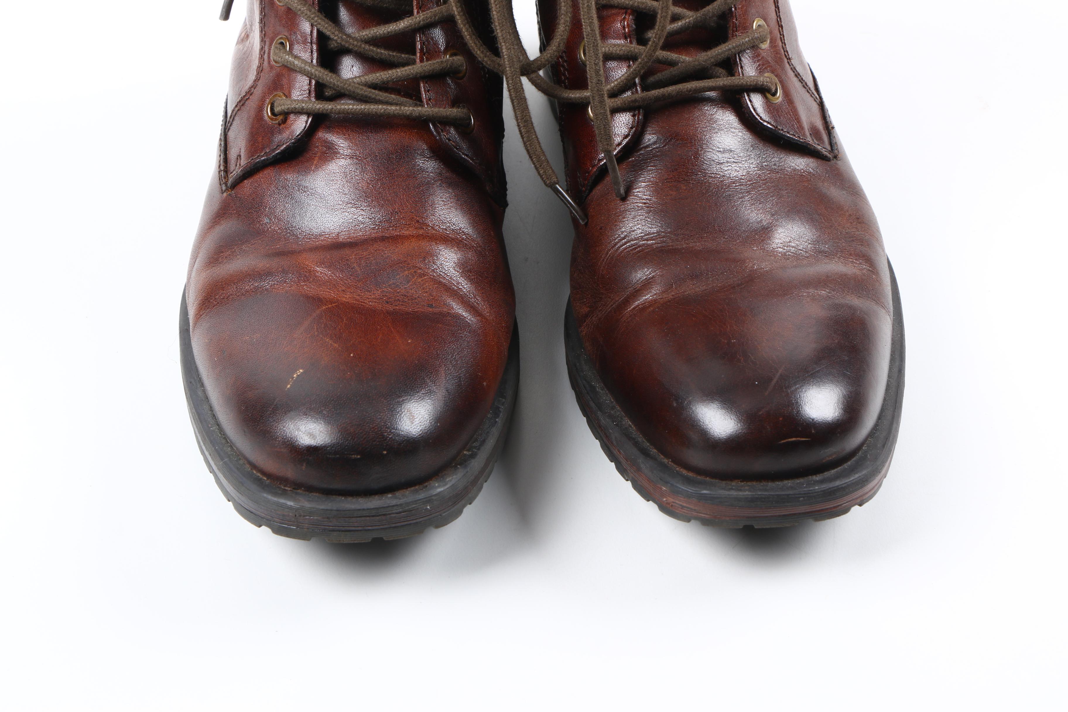 Men's Aston Grey Leather Boots