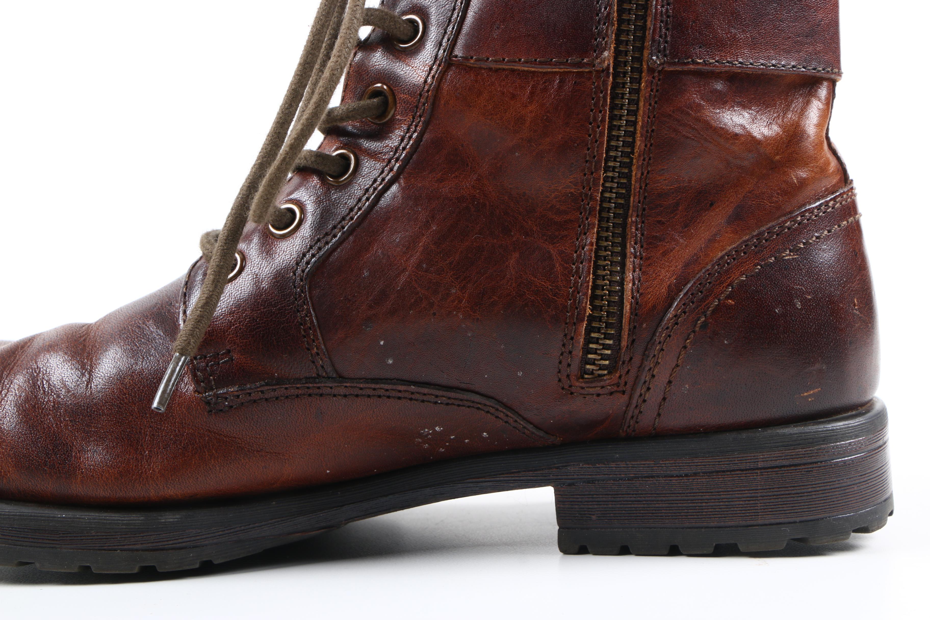 Men's Aston Grey Leather Boots