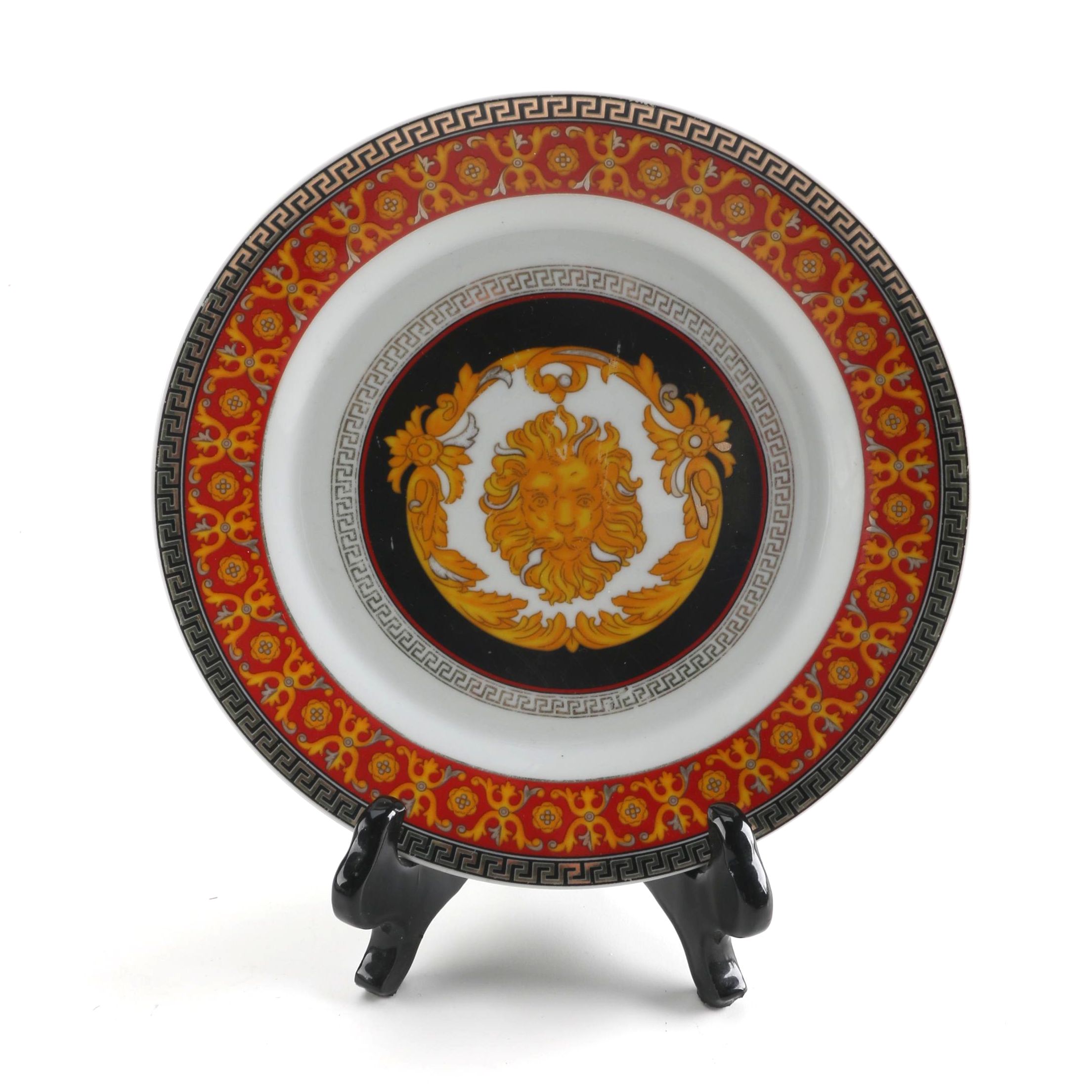 Imperial Porcelain Plate and Wood Stand