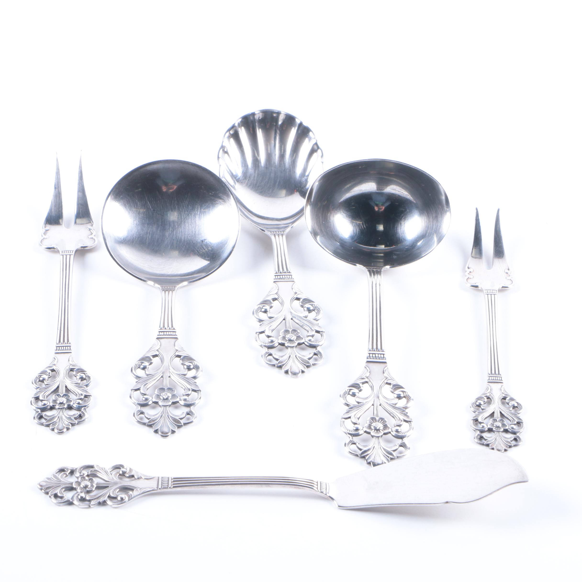 Th. Marthinsen "Viking Rose" Sterling Silver Serving Utensils