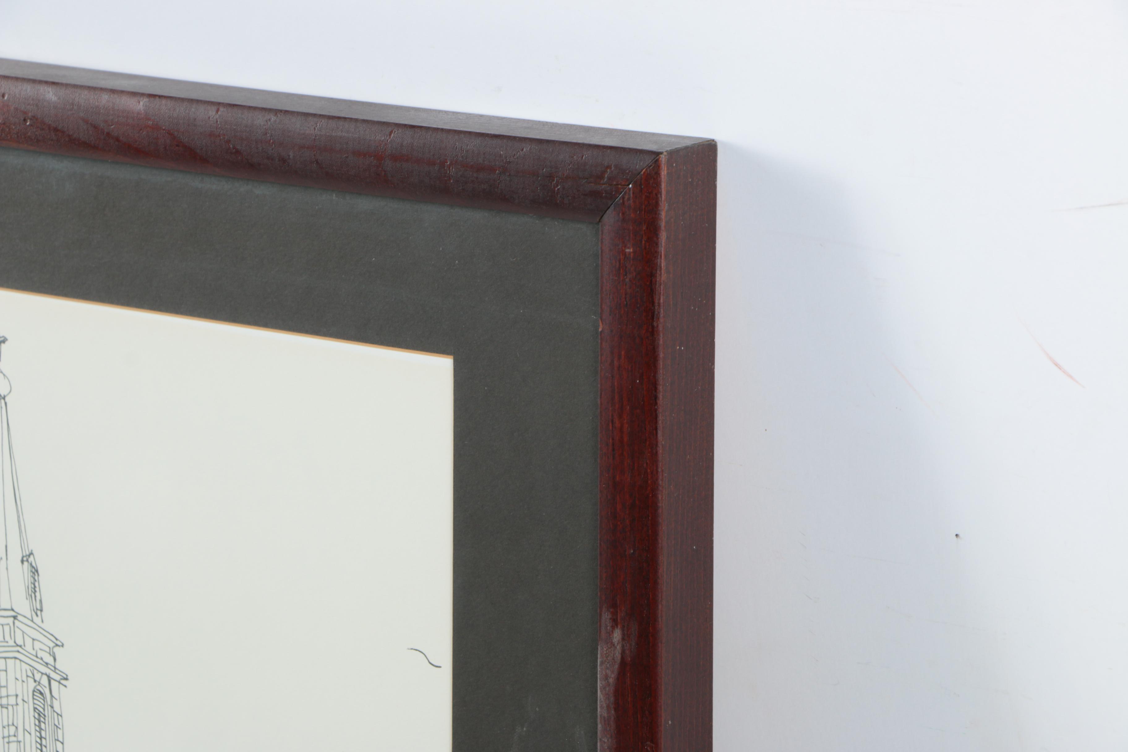 Lithograph on Paper "Old Cathedral"