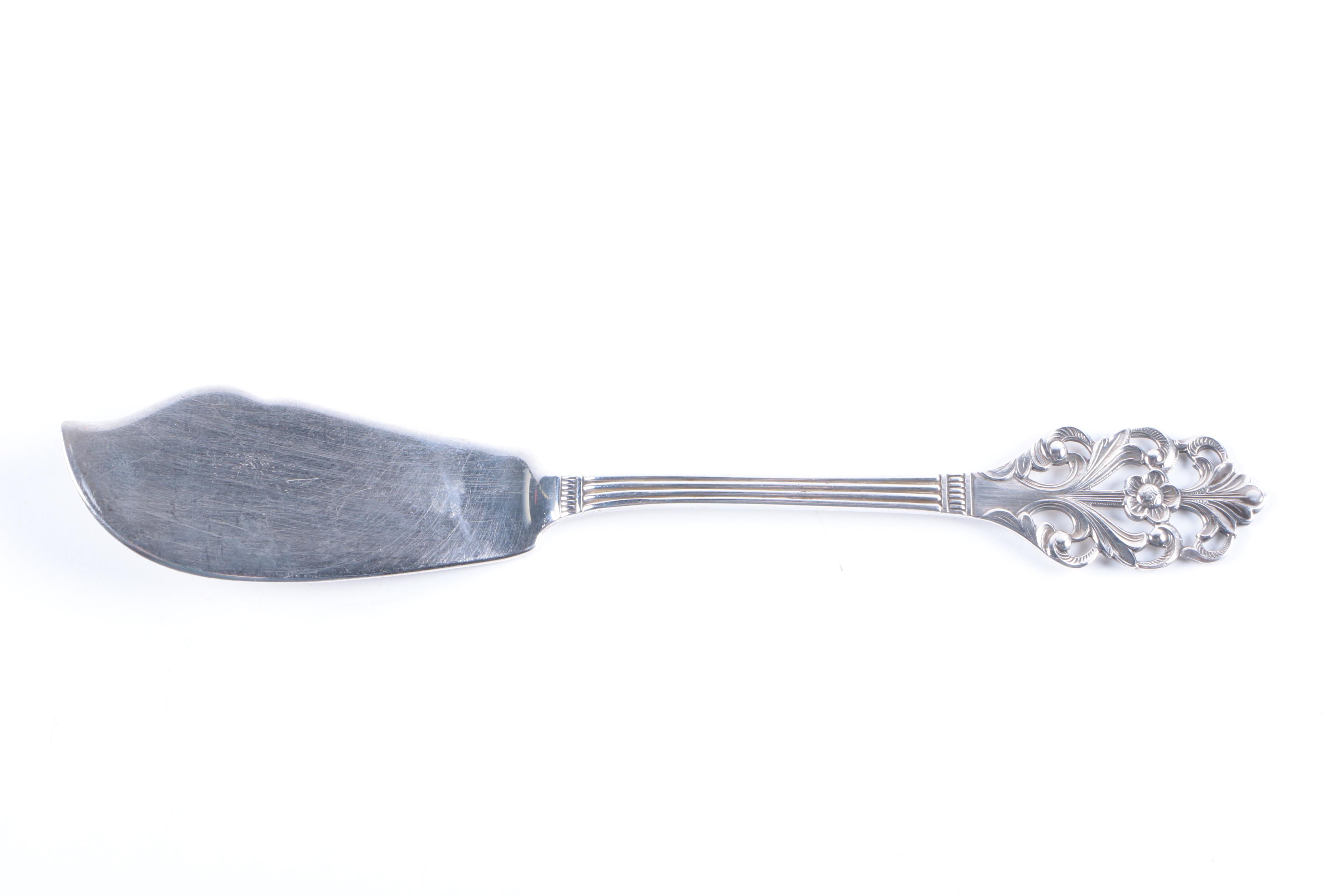 Th. Marthinsen "Viking Rose" Sterling Silver Serving Utensils