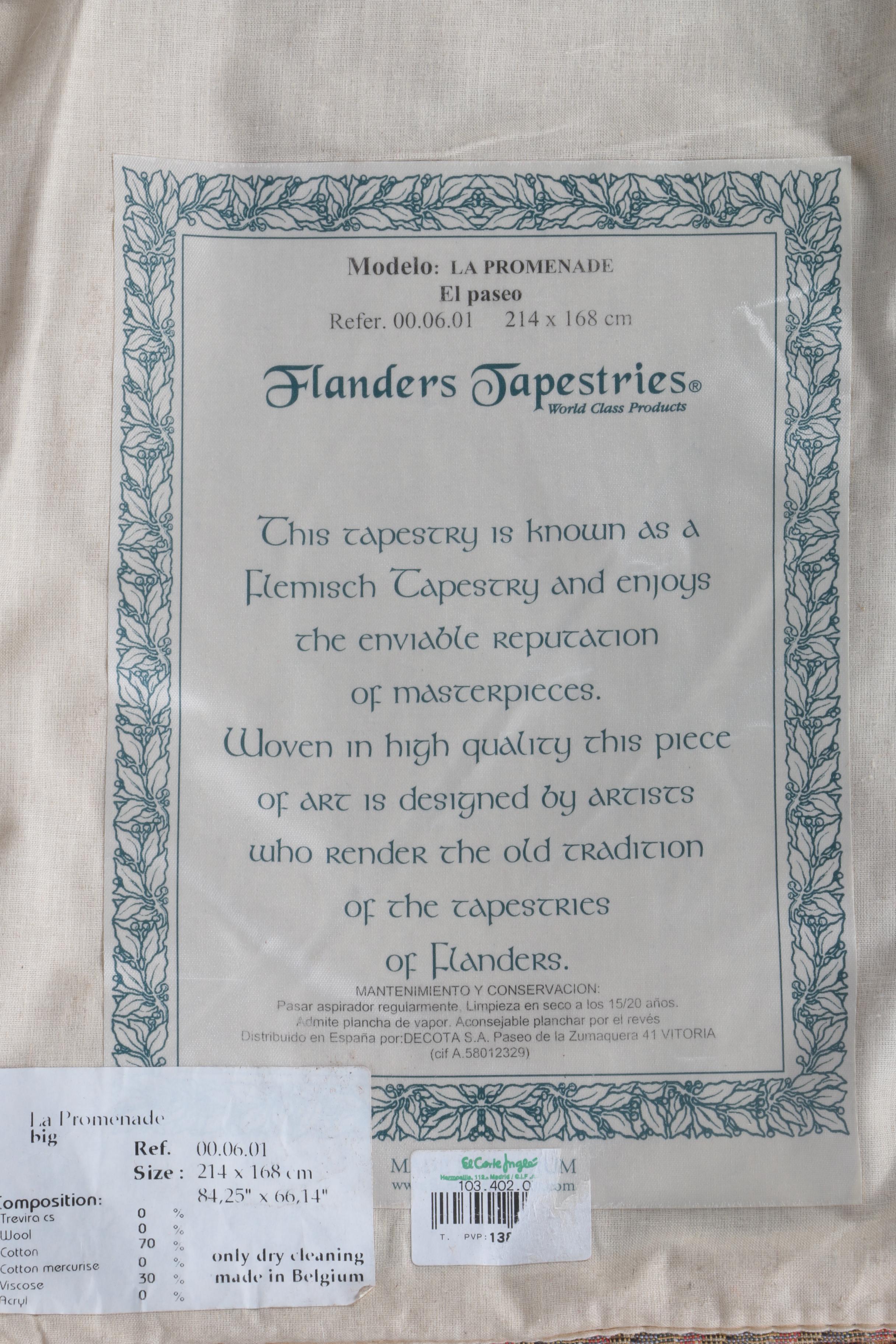 Flemisch Tapestry by Flanders Tapestries "La Promenade"