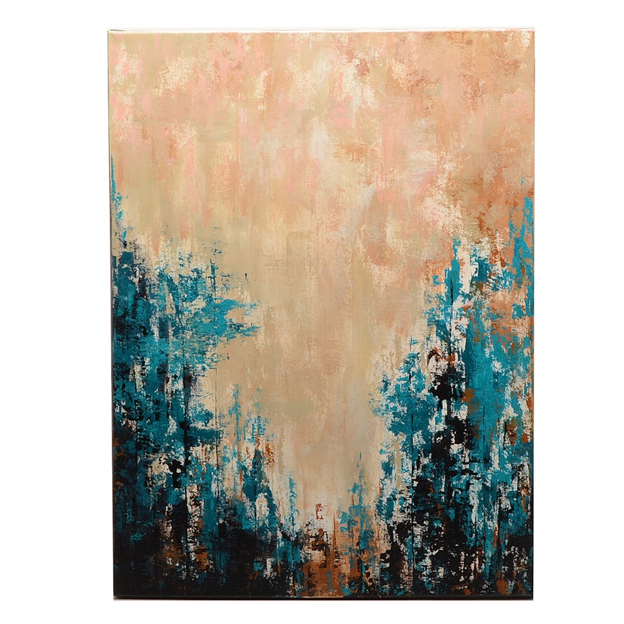 Sanna Original Acrylic Painting on Canvas "Through the Woods"