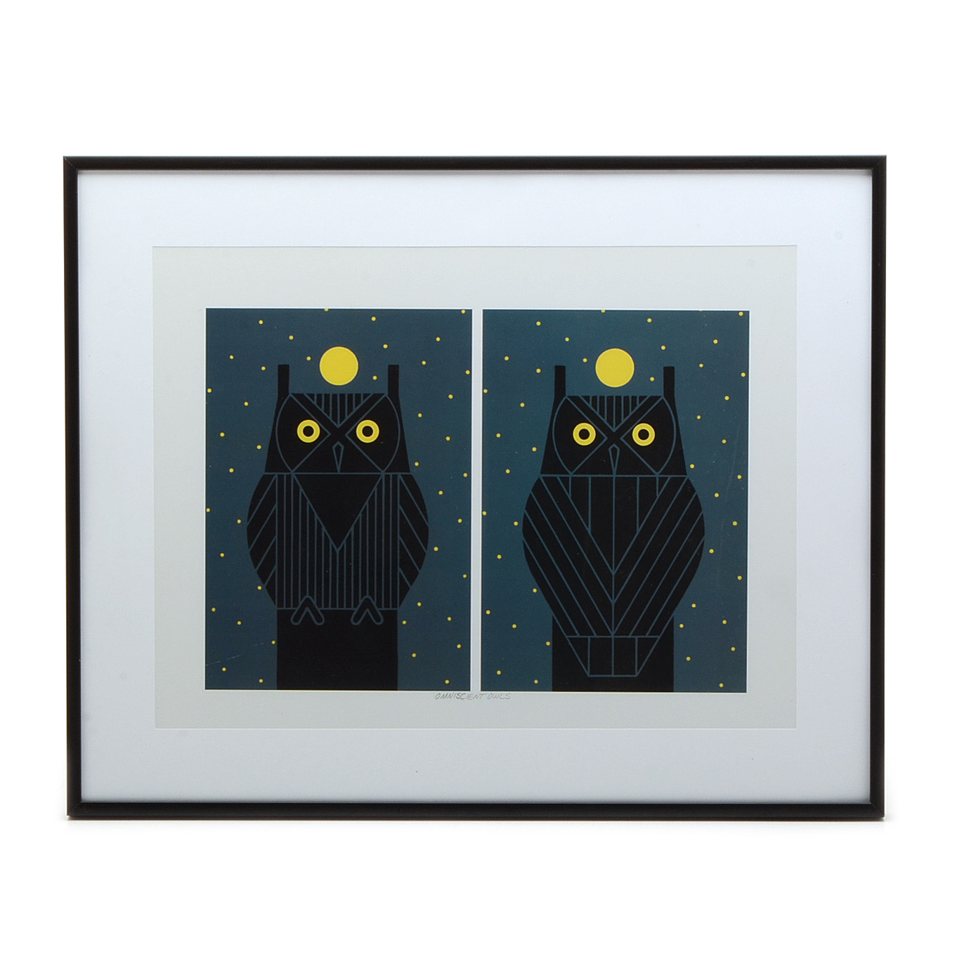 Offset Lithograph after Charley Harper "Omniscient Owls"