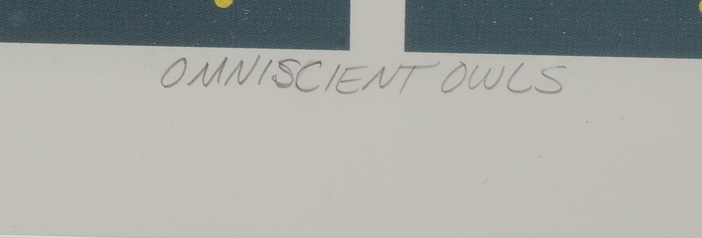 Offset Lithograph after Charley Harper "Omniscient Owls"