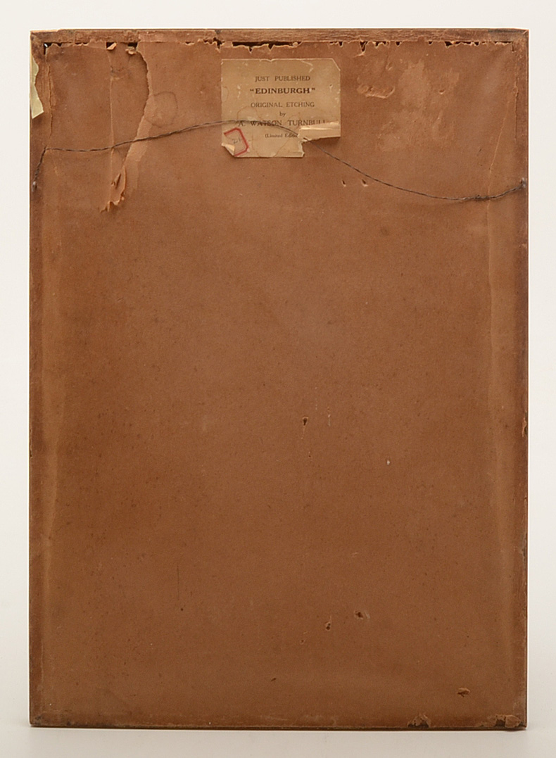 A. Watson Turnbull Signed Etching "Edinburgh"