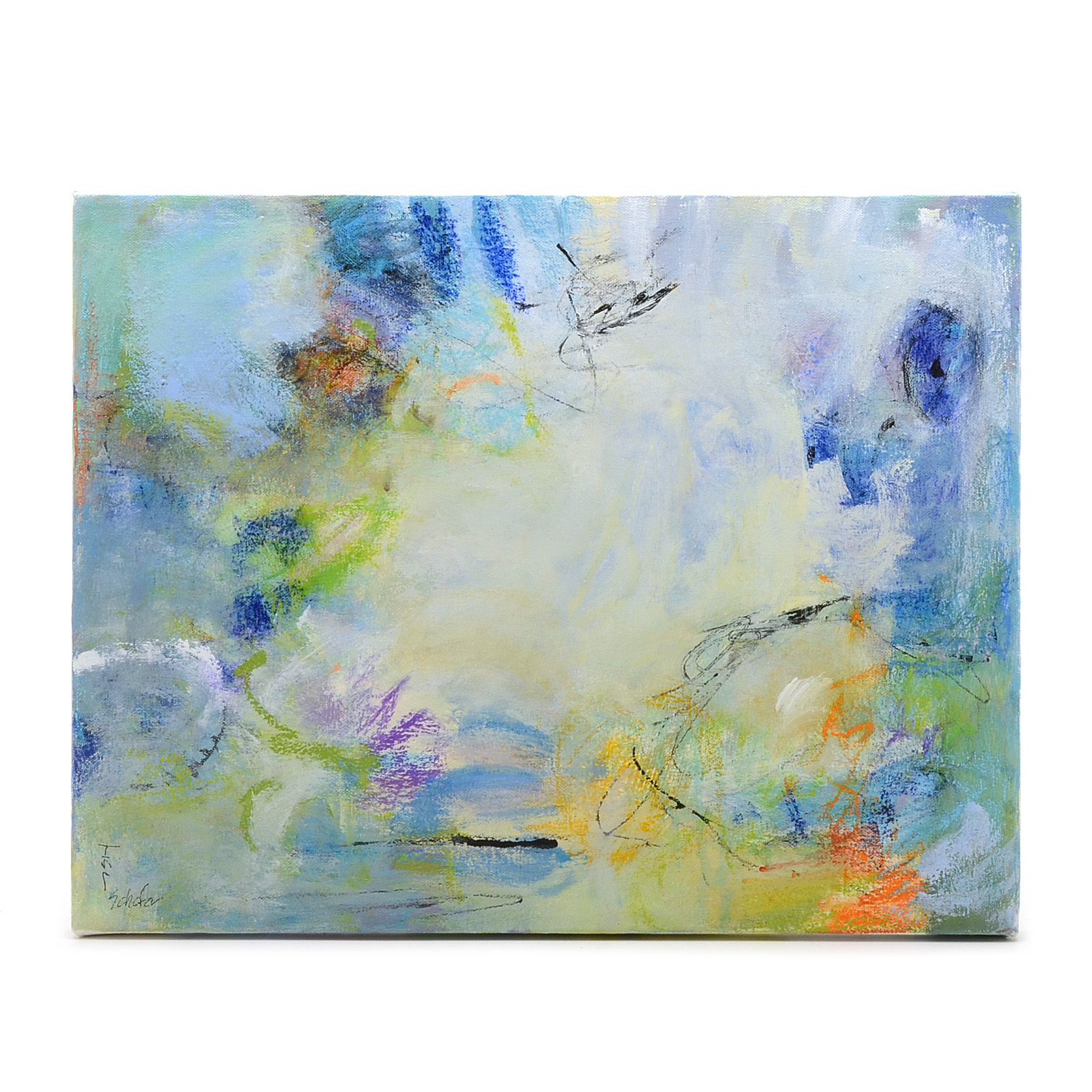 Lisa Schafer Acrylic Painting on Canvas "Water Lilies"