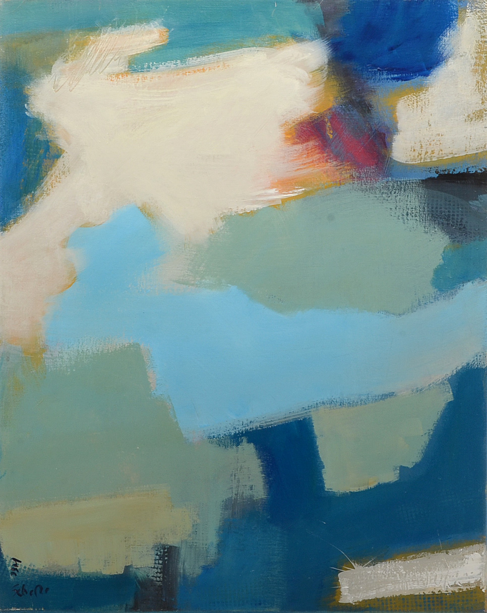 Lisa Schafer Acrylic Painting on Canvas "Tabby Blue"