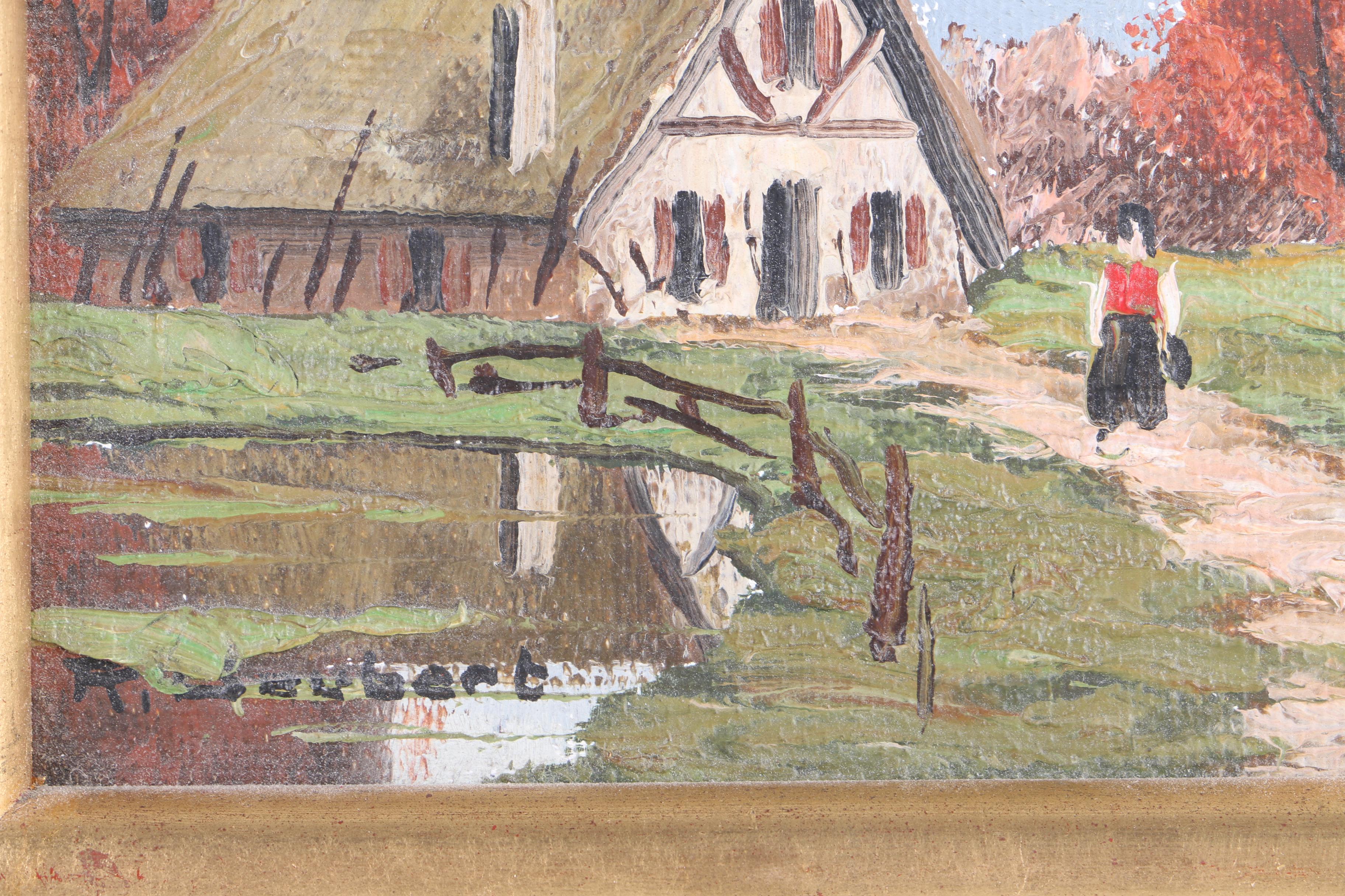 Eleanor Morehouse Oil Painting of a Floral Still Life and Landscape