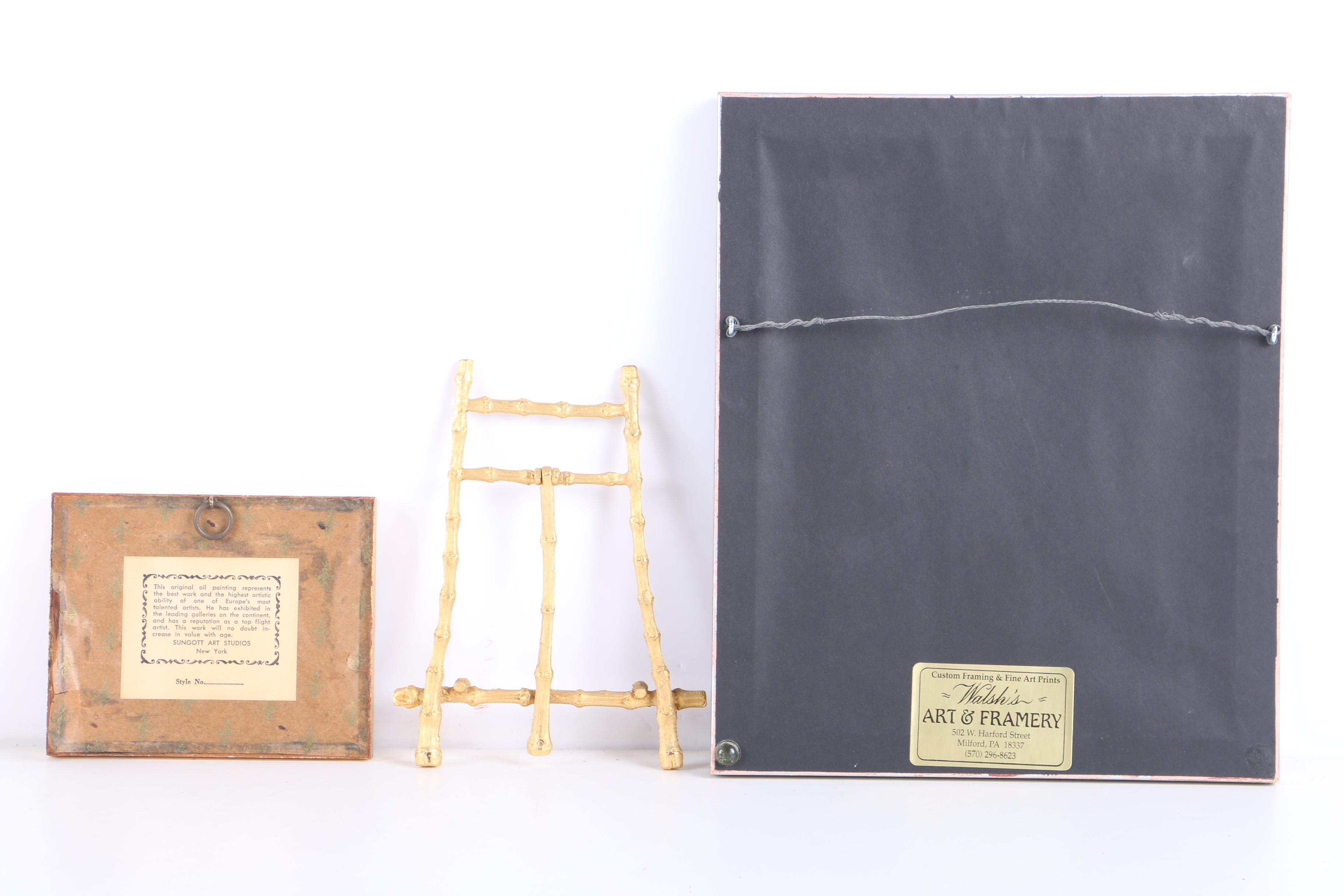 Eleanor Morehouse Oil Painting of a Floral Still Life and Landscape