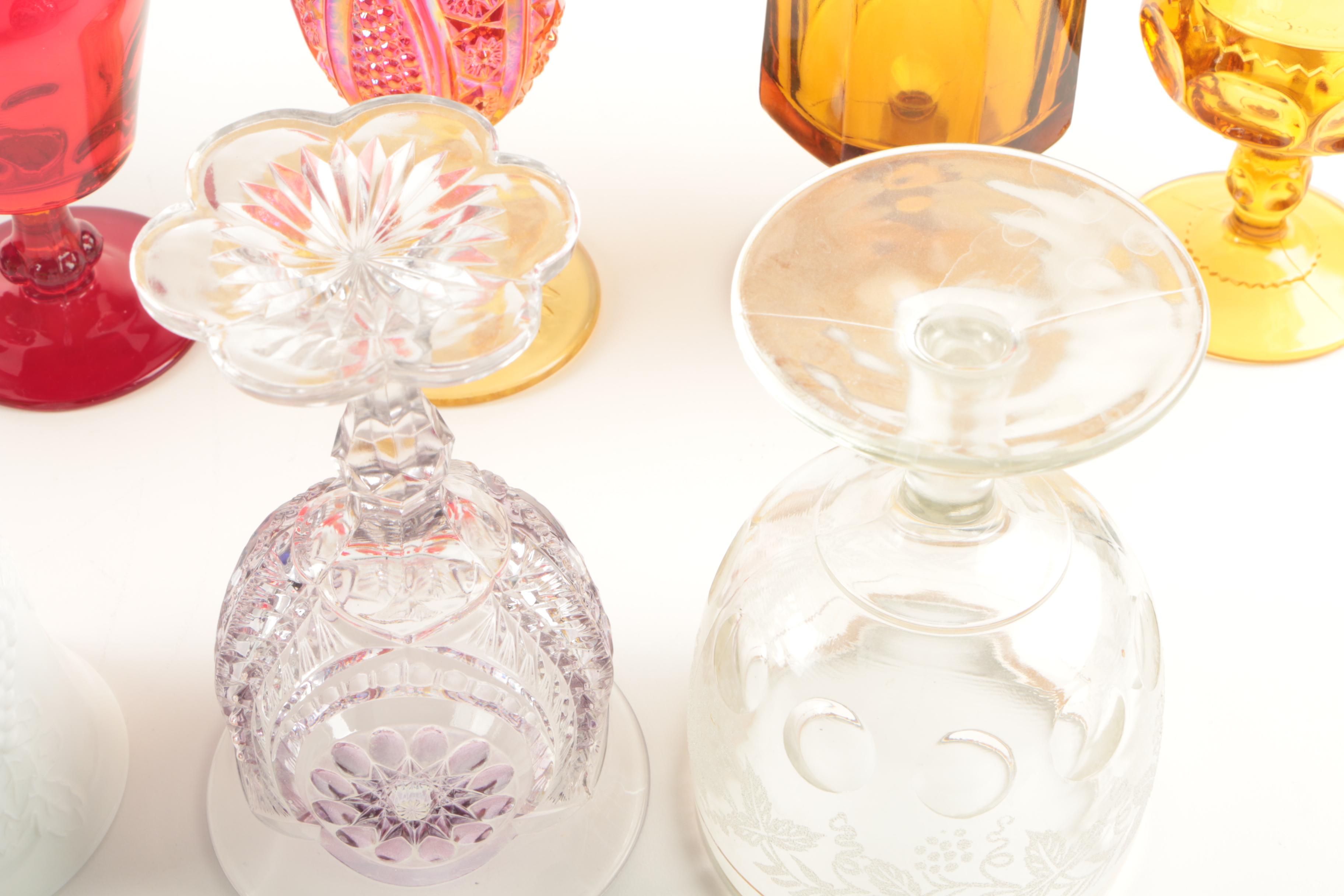 Glassware Featuring L.E. Smith "Moon and Stars" Goblet