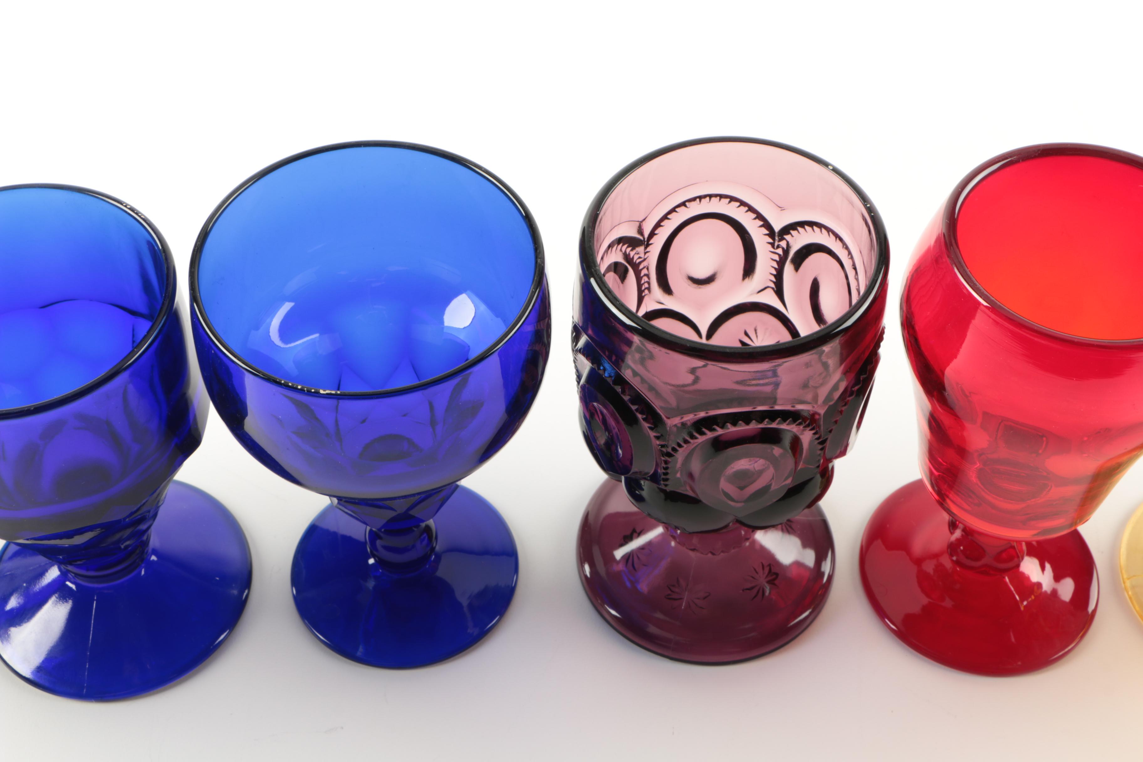 Glassware Featuring L.E. Smith "Moon and Stars" Goblet