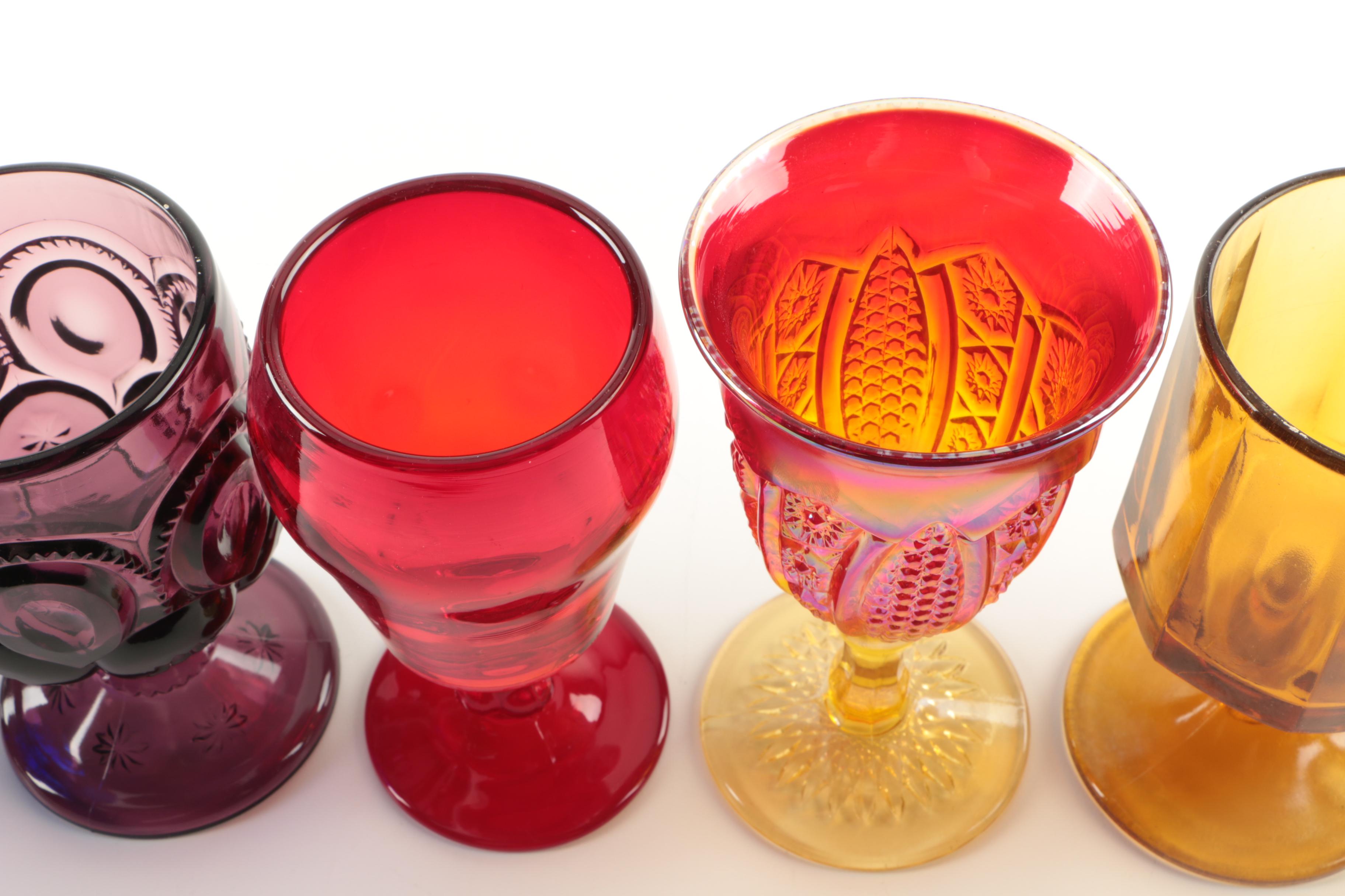 Glassware Featuring L.E. Smith "Moon and Stars" Goblet