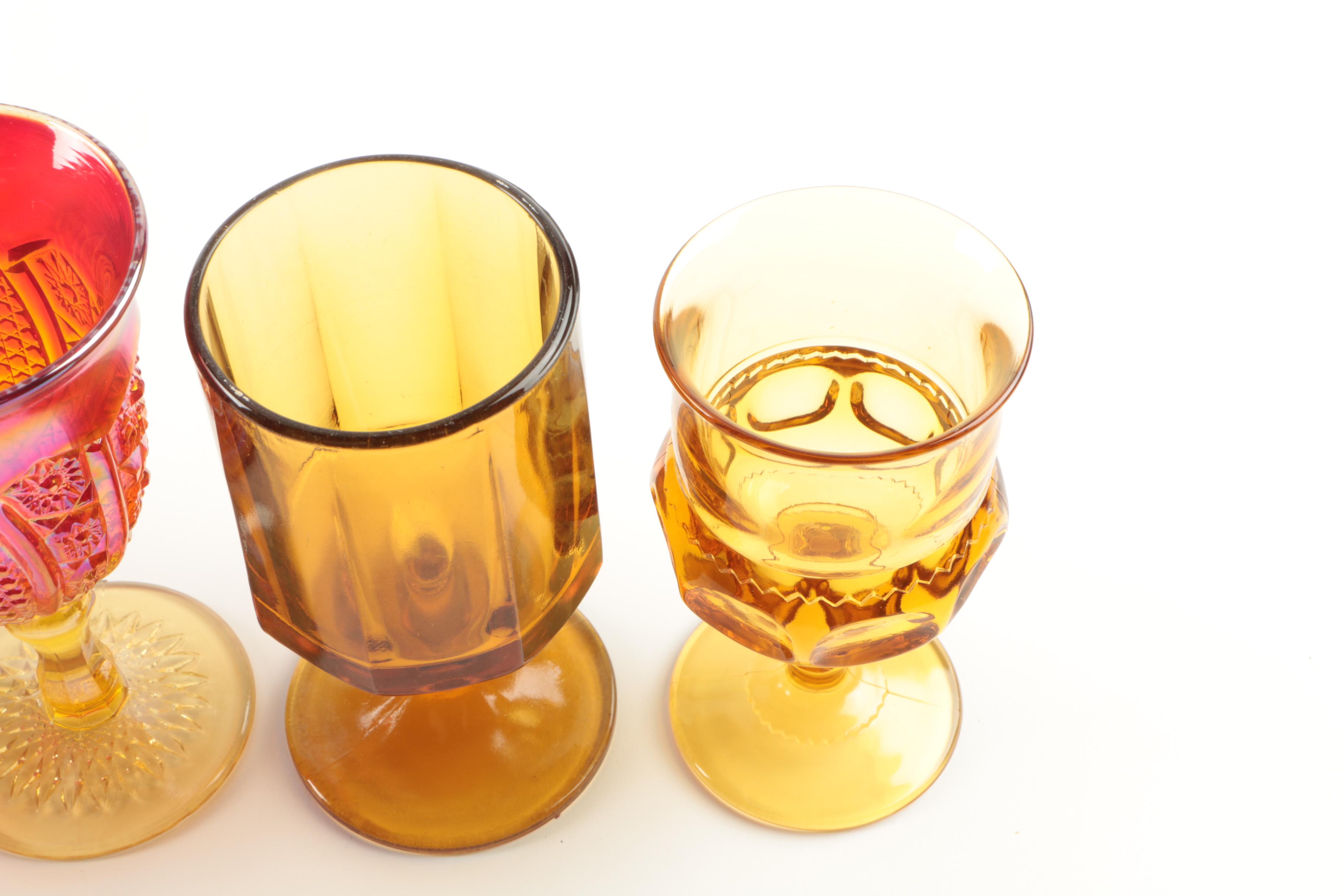 Glassware Featuring L.E. Smith "Moon and Stars" Goblet