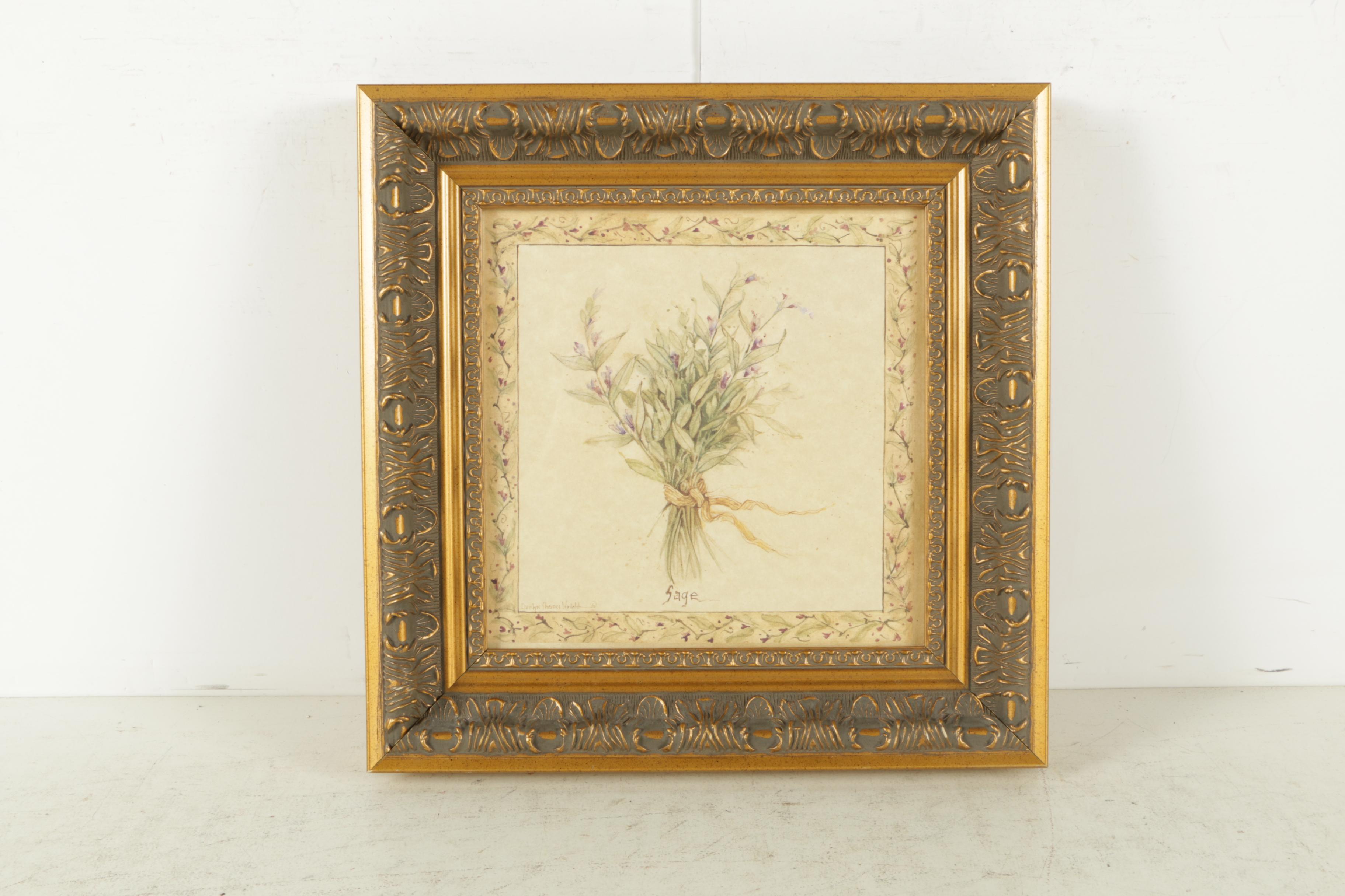 Offset Lithographs on Paper After Carolyn Shores Wright of Herbs