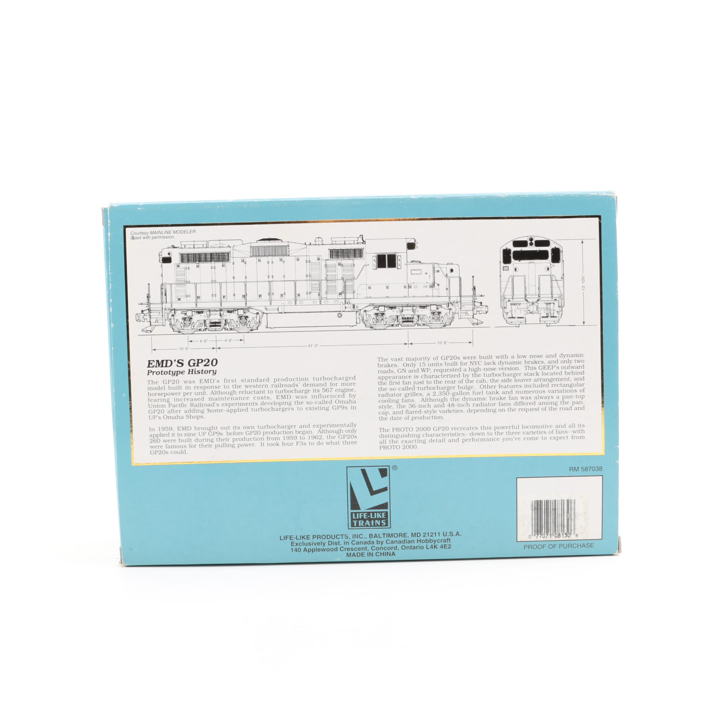 Life-Like Proto 2000 GP20 Burlington Route Locomotive