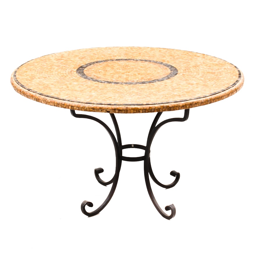 Patio Table with Faux Tile Top