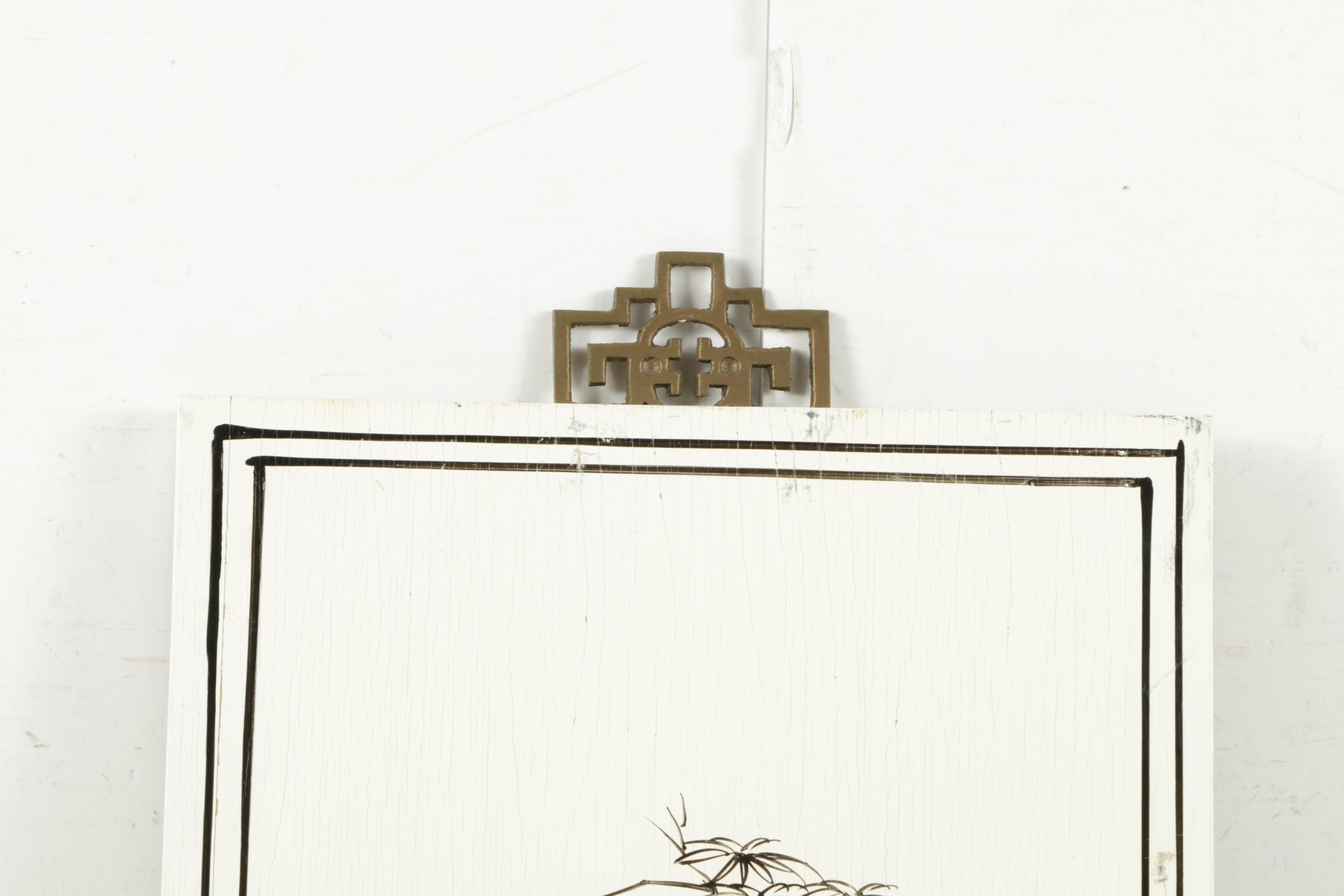 East Asian Style Inlaid Stone Plaques