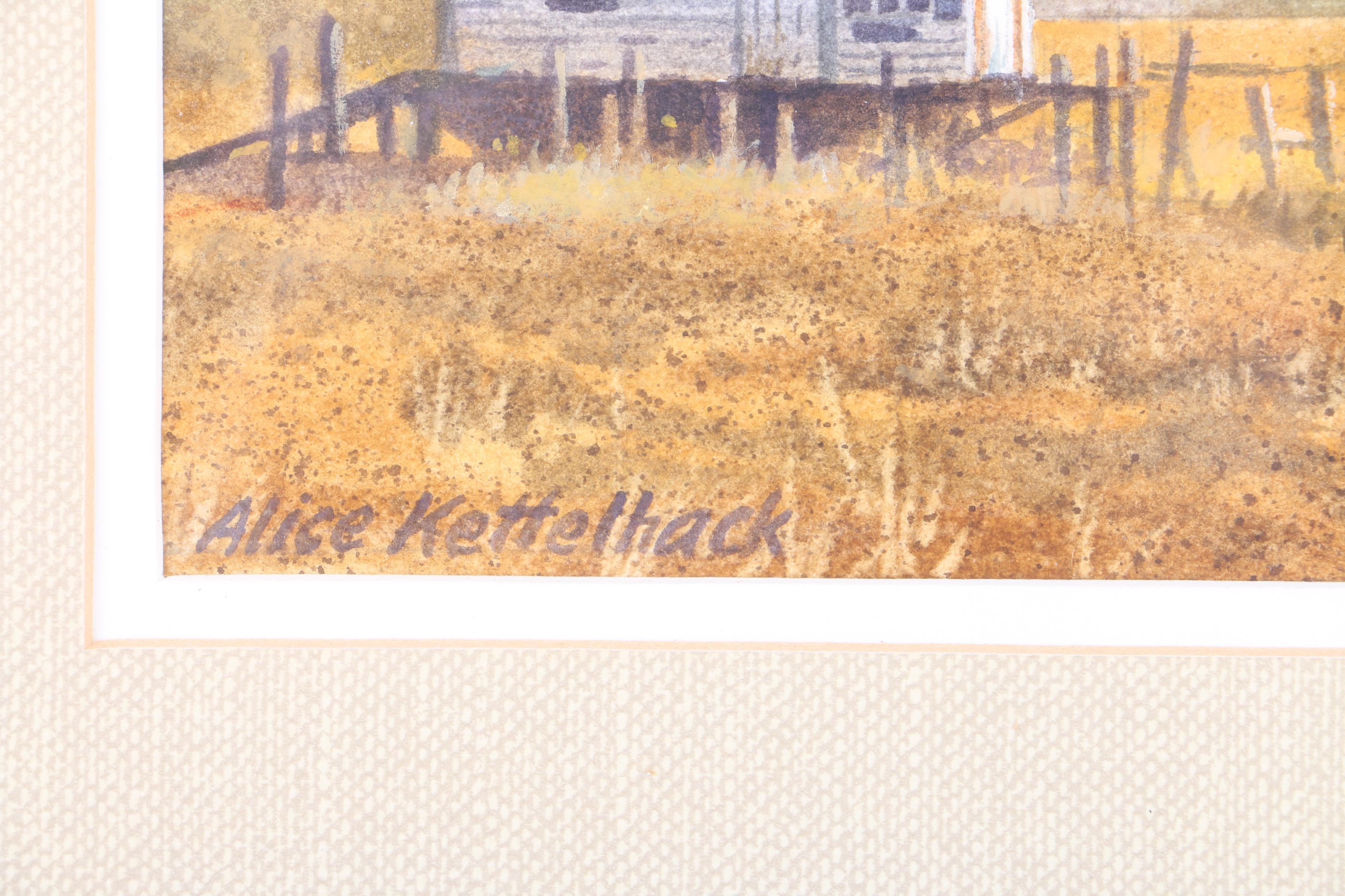 Alice Kettelhack Watercolor Paintings on Paper of Coastal Scenes