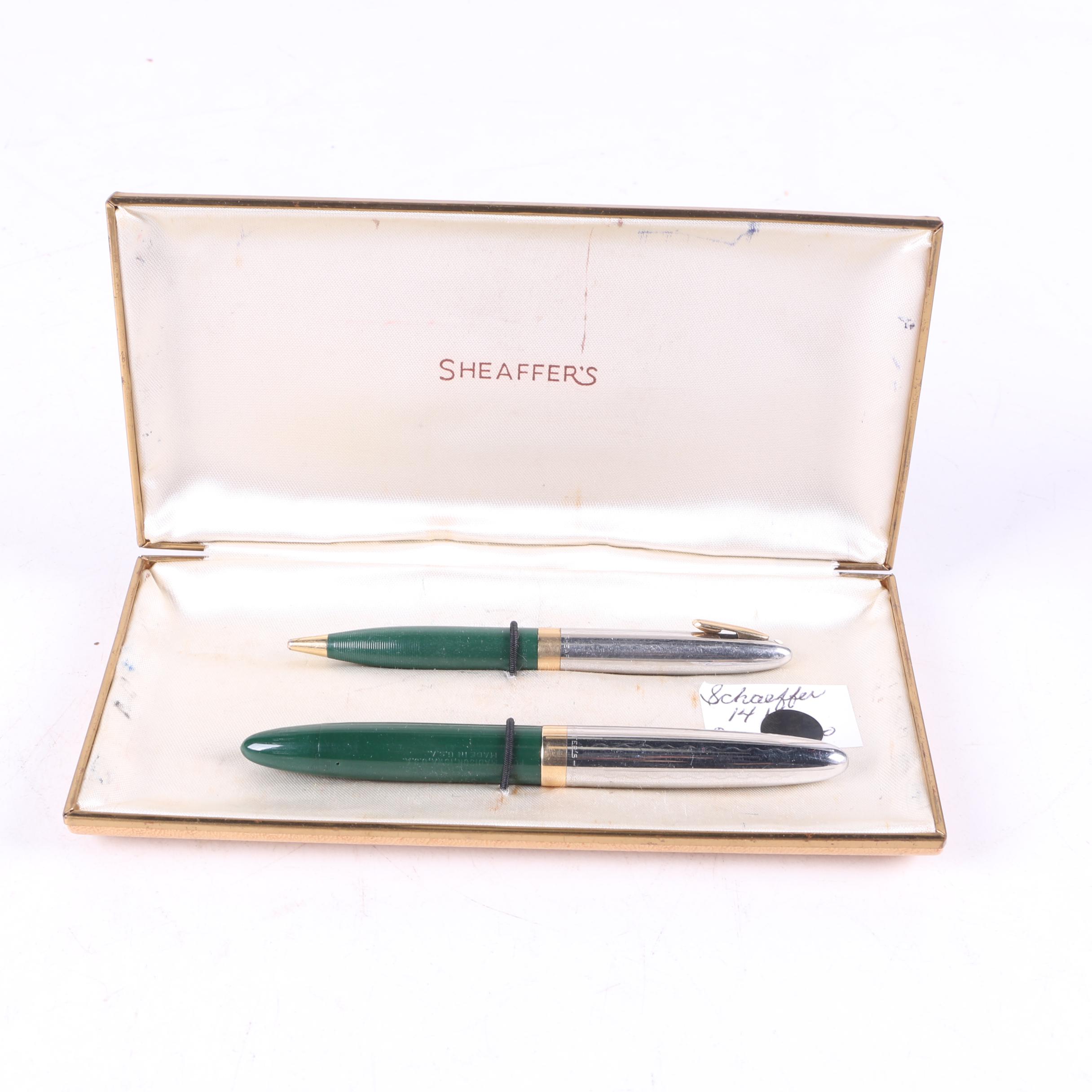 Shaeffer Fountain Pen and Pencil Set with Paper Embossing Stamp