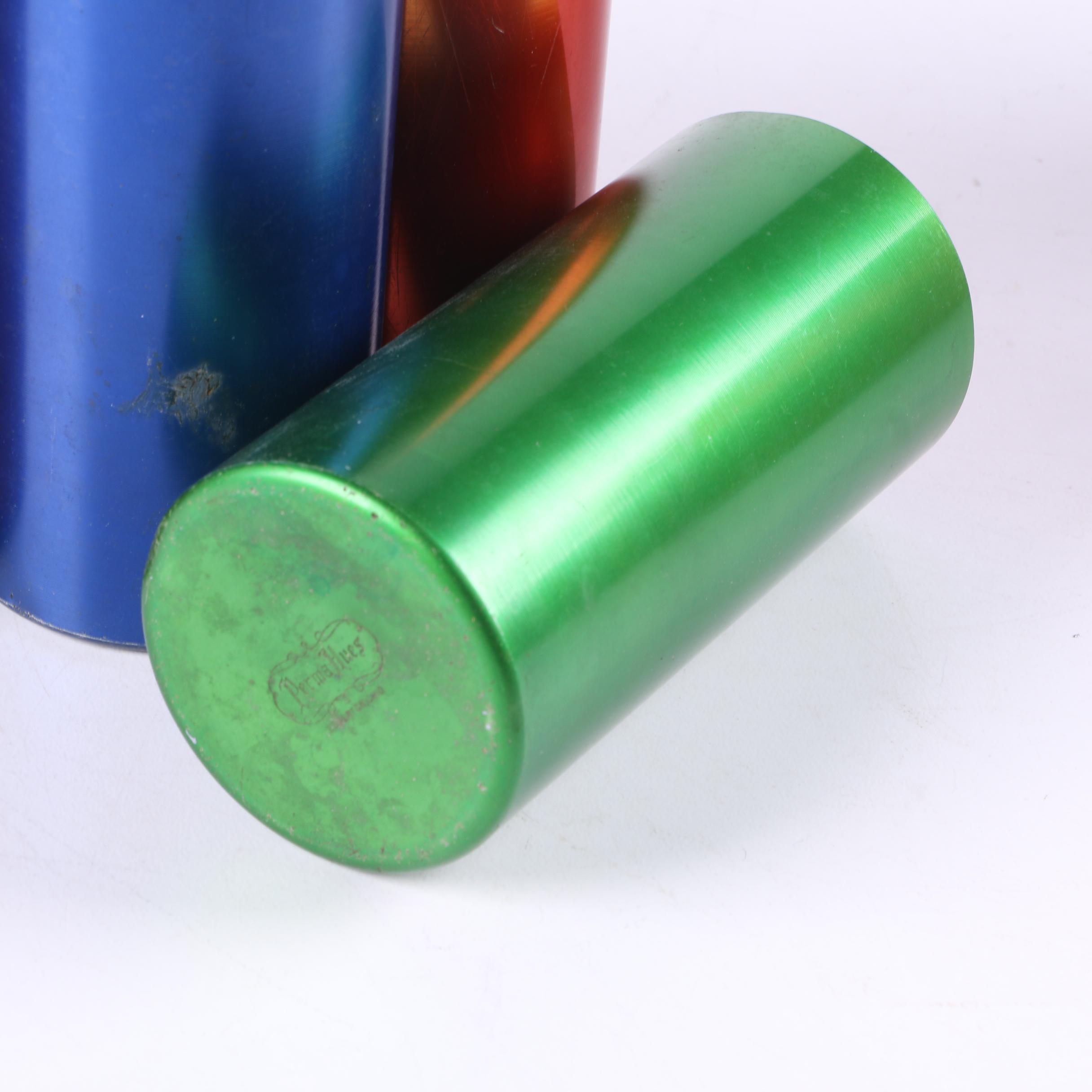 Mid Century Perma Hues Aluminum Tumblers and Vogue Pitcher