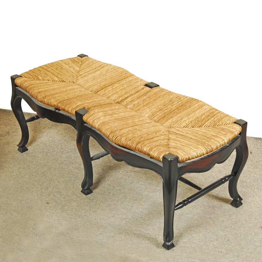 French Provincial Rush Seat Bench