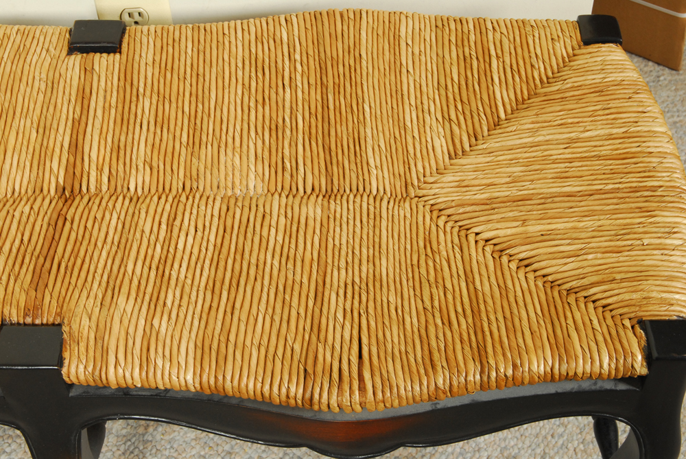 French Provincial Rush Seat Bench