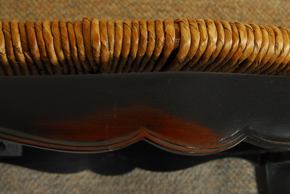 French Provincial Rush Seat Bench