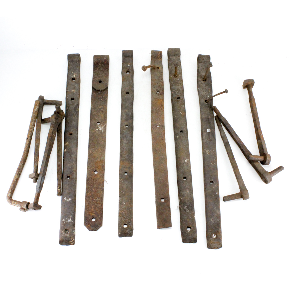 Antique Wrought Iron Door Hinges and Shutter Fittings