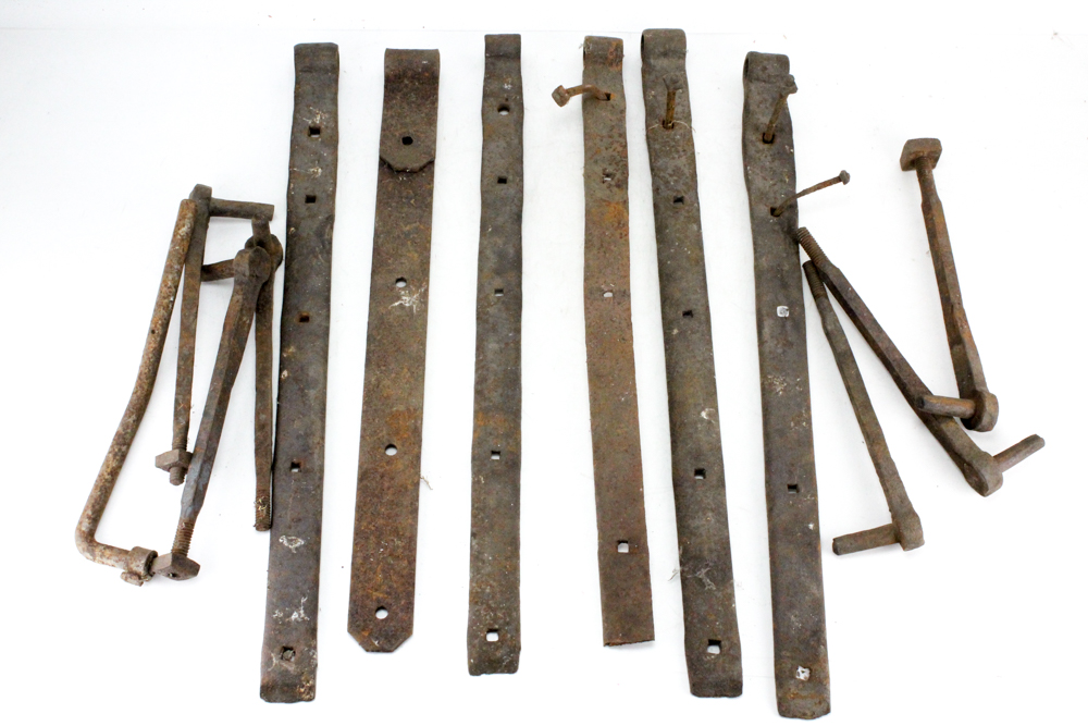 Antique Wrought Iron Door Hinges and Shutter Fittings