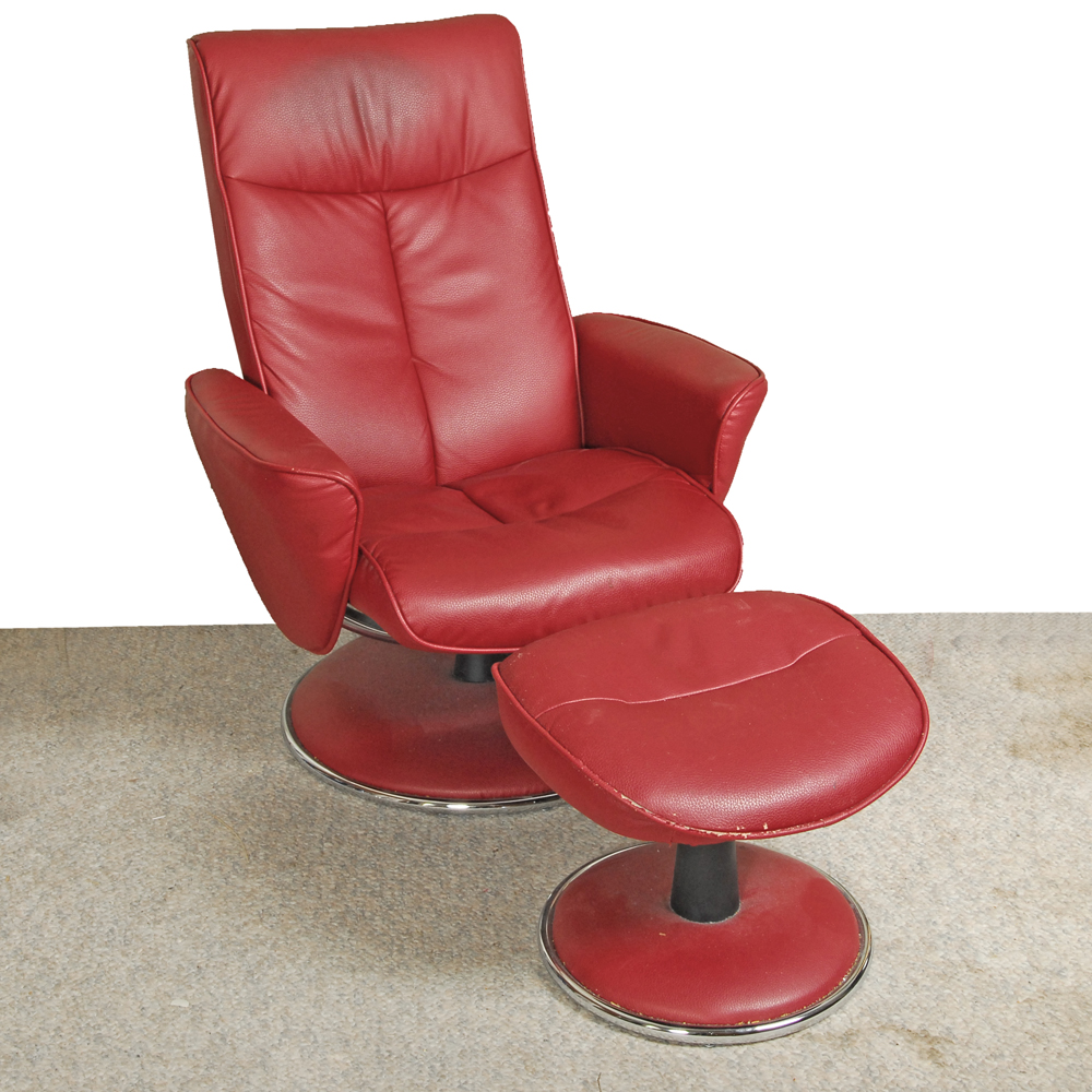 Contemporary Lounge Chair with Ottoman by American Signature
