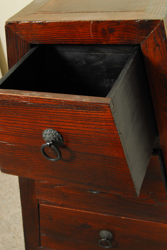Asian Mahogany Finished Chest of Drawers