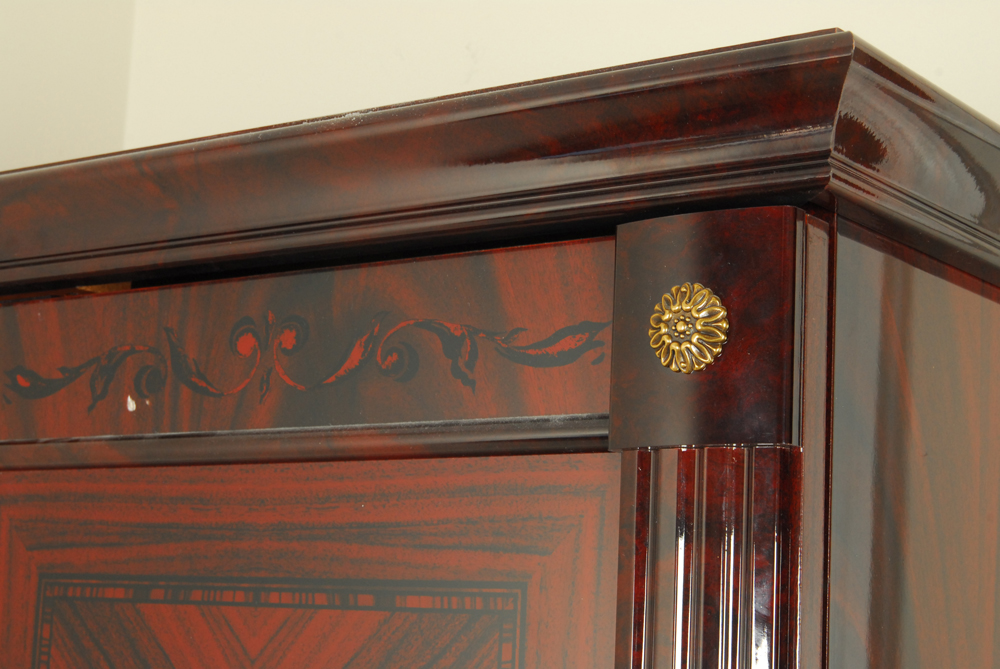 Neoclassical Style Flame Mahogany Wardrobe
