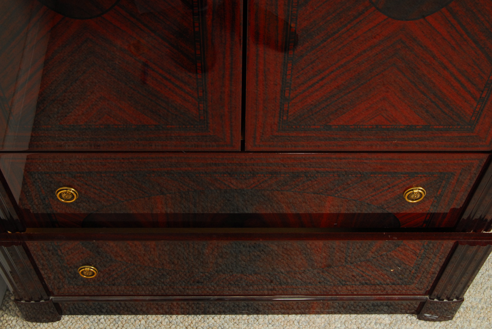 Neoclassical Style Flame Mahogany Wardrobe