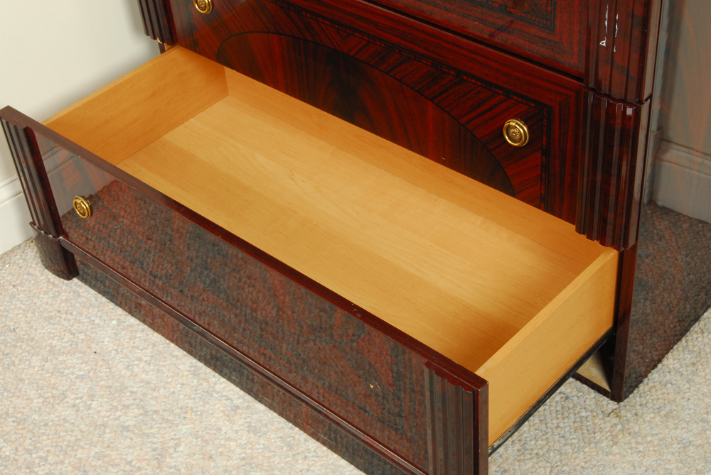 Neoclassical Style Flame Mahogany Wardrobe