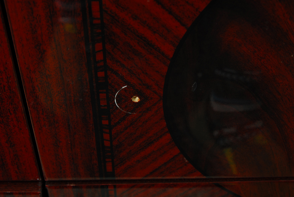 Flame Mahogany Dresser With Mirror in Gloss Lacquer