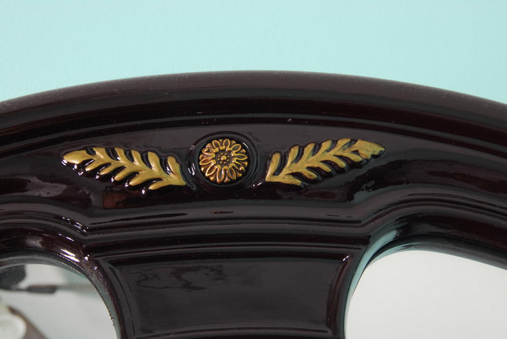 Flame Mahogany Dresser With Mirror in Gloss Lacquer