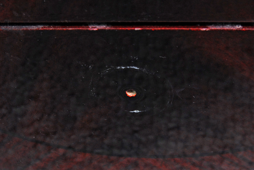 Neoclassical Style End Table in Flame Mahogany Veneer