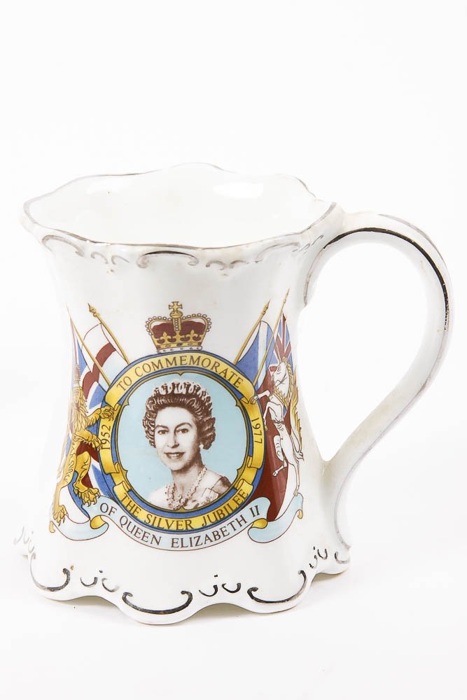 Vintage British-Made Commemorative Porcelain Dish and Tankard
