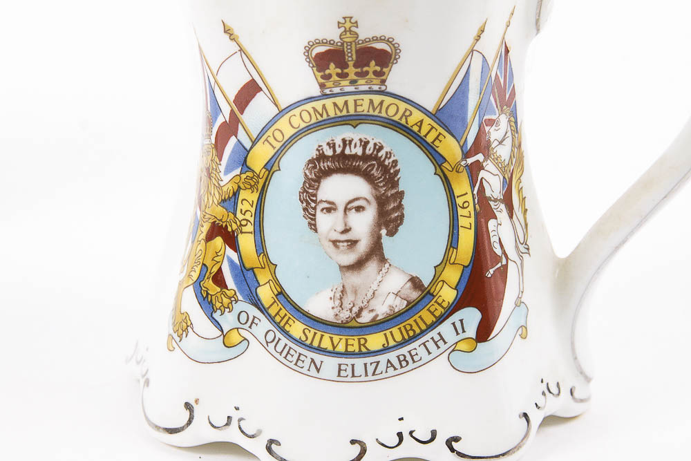 Vintage British-Made Commemorative Porcelain Dish and Tankard