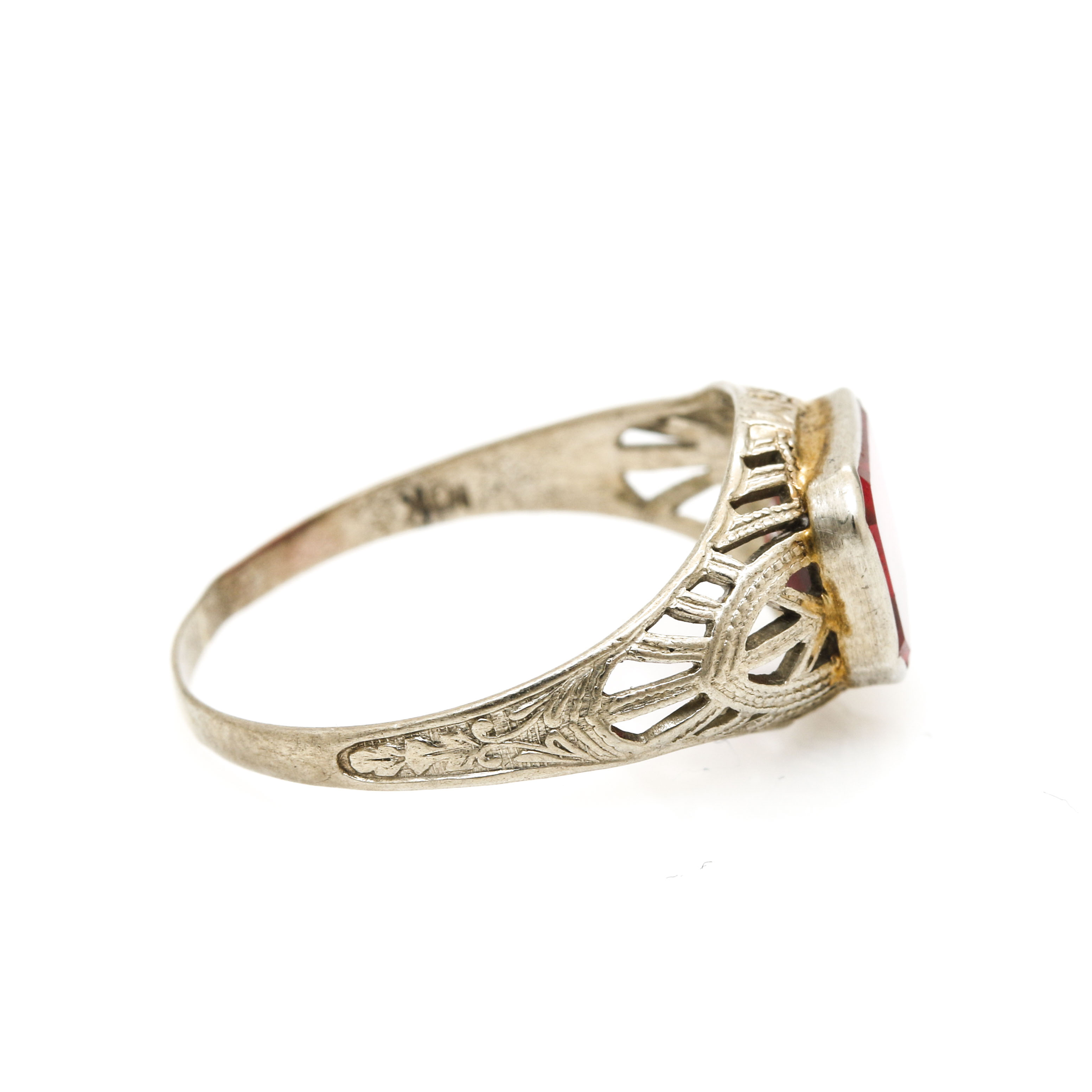 10K White Gold Ruby Ring