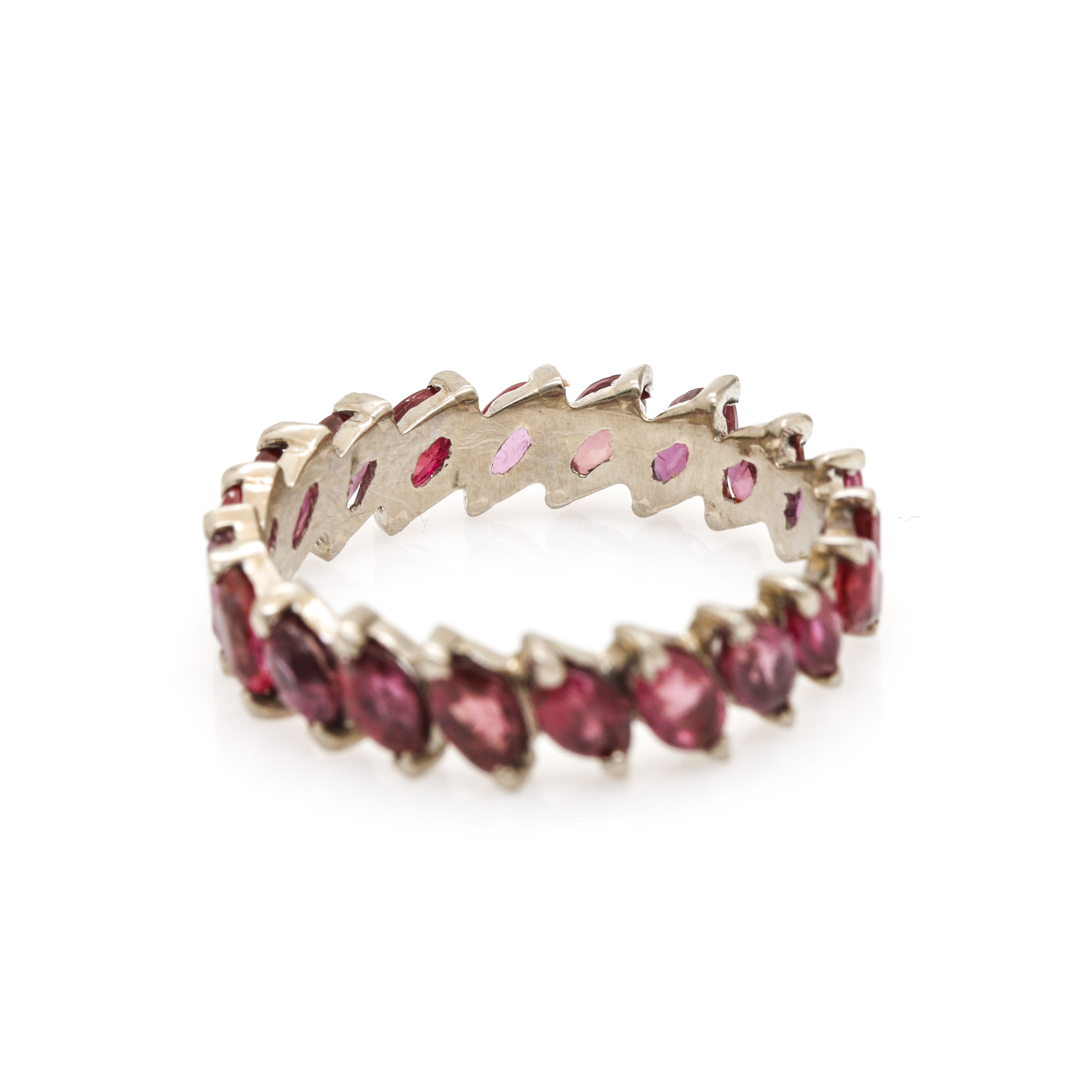 14K White Gold 4.00 CTW Ruby Eternity Band