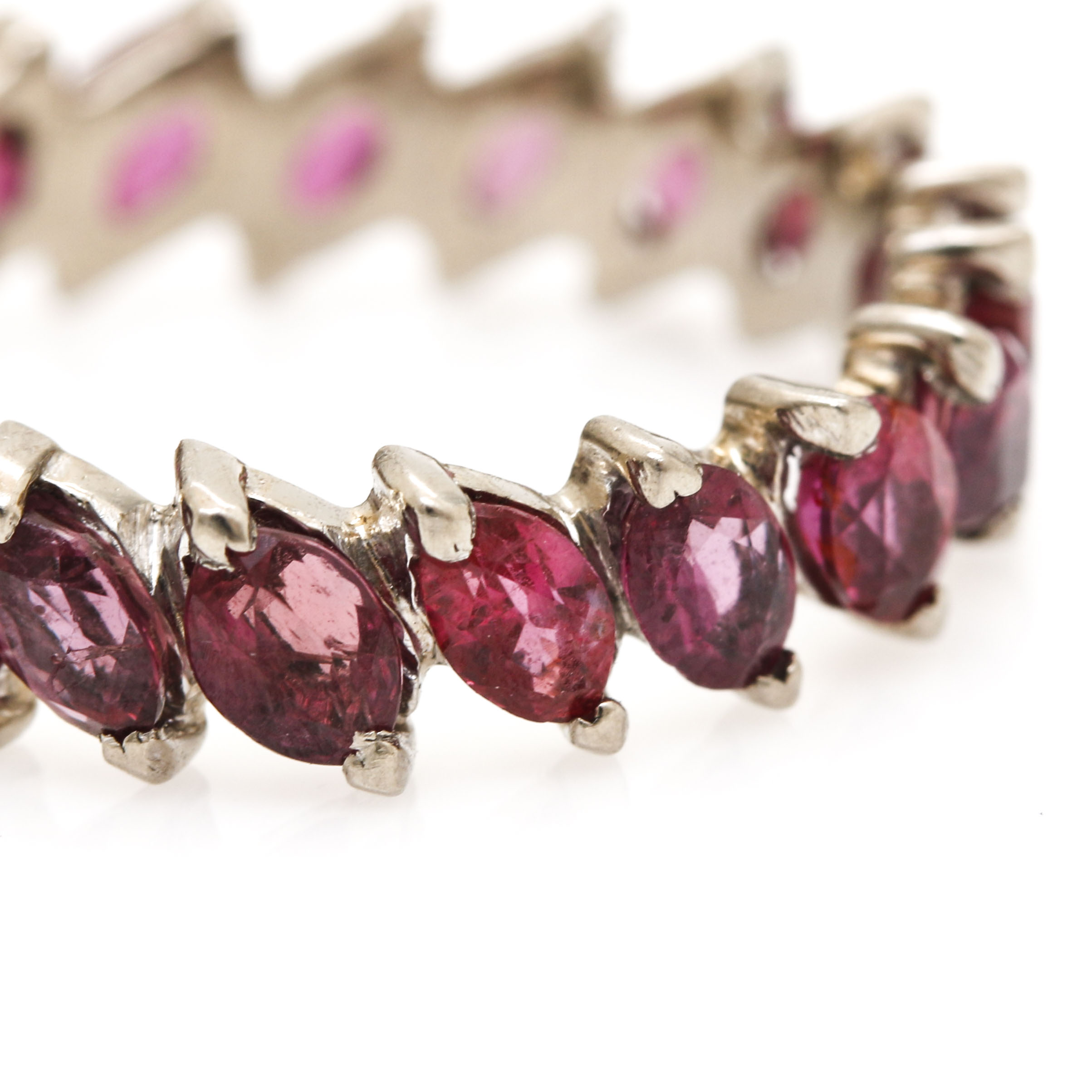 14K White Gold 4.00 CTW Ruby Eternity Band